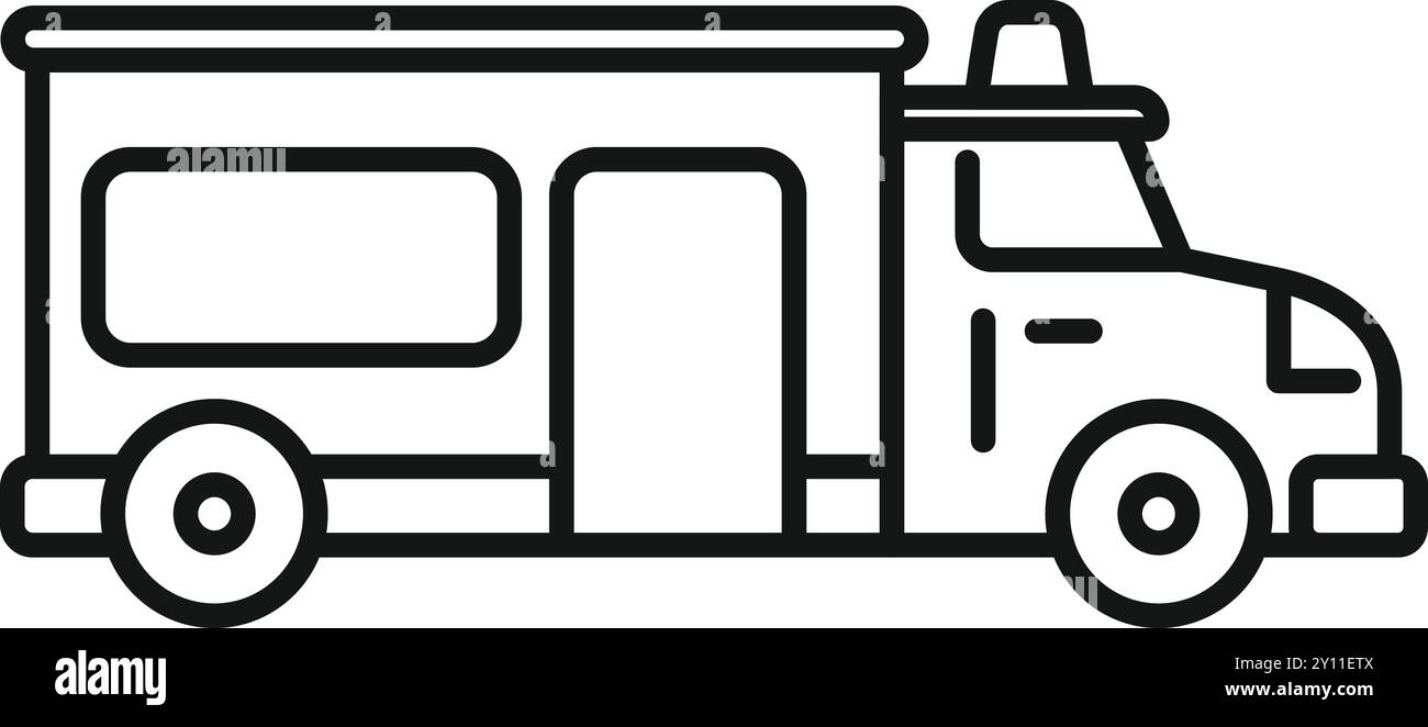 Camion d'équipe SWAT de police conduisant l'icône de vecteur d'art de ligne avant pour les applications et les sites Web Illustration de Vecteur Camion d'équipe SWAT de police conduisant l'icône de vecteur d'art de ligne avant pour les applications et les sites Web Illustration de Vecteur