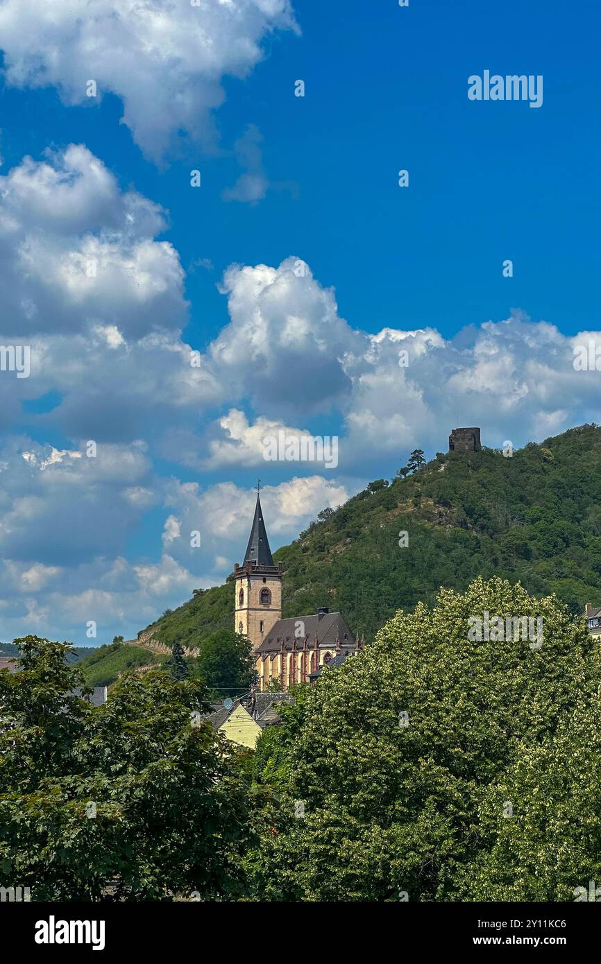 Allemagne, Hesse, Rheingau, Rhin, Lorch am Rhein Banque D'Images