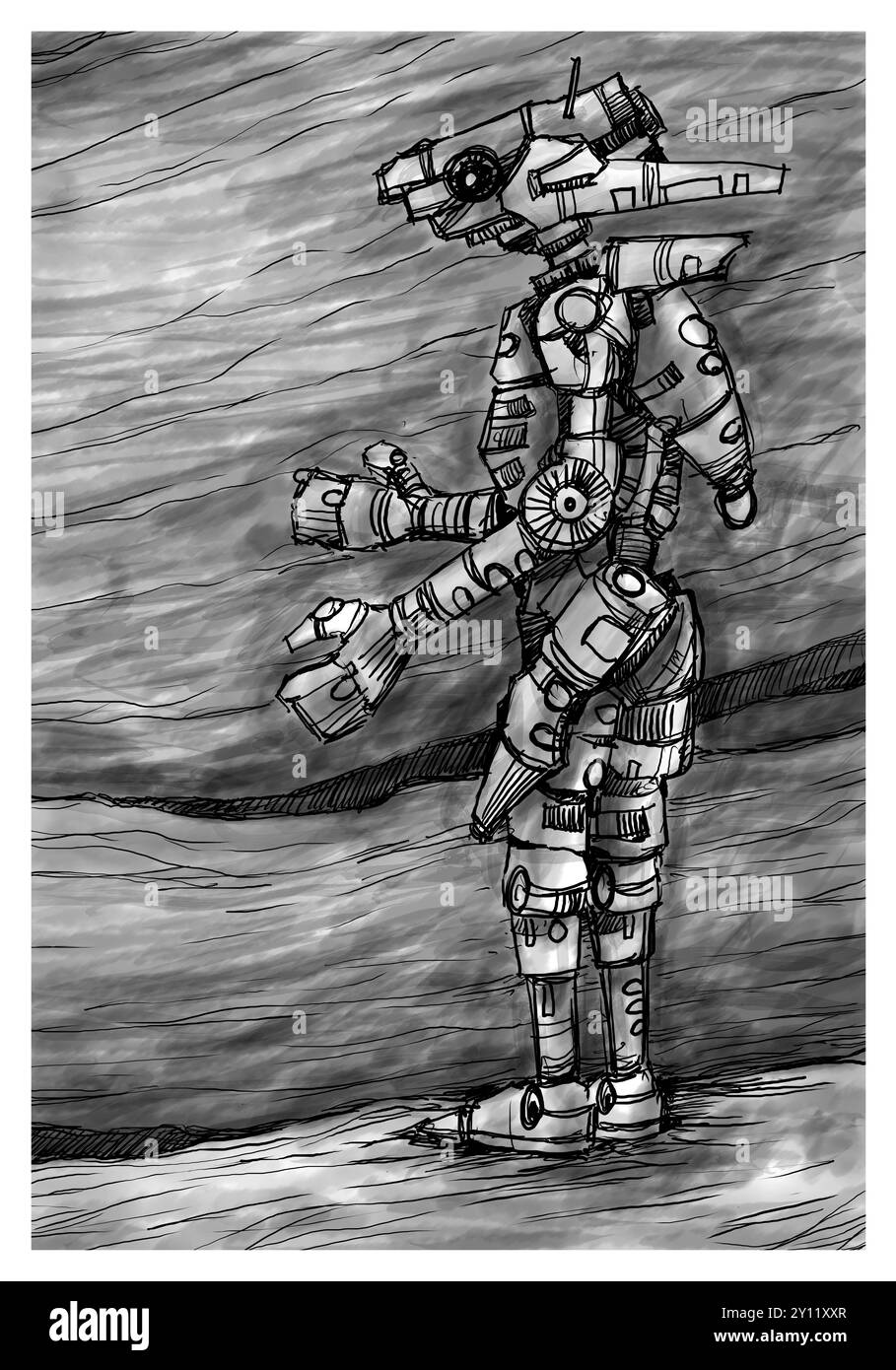 Créature extraterrestre - peinture numérique Banque D'Images