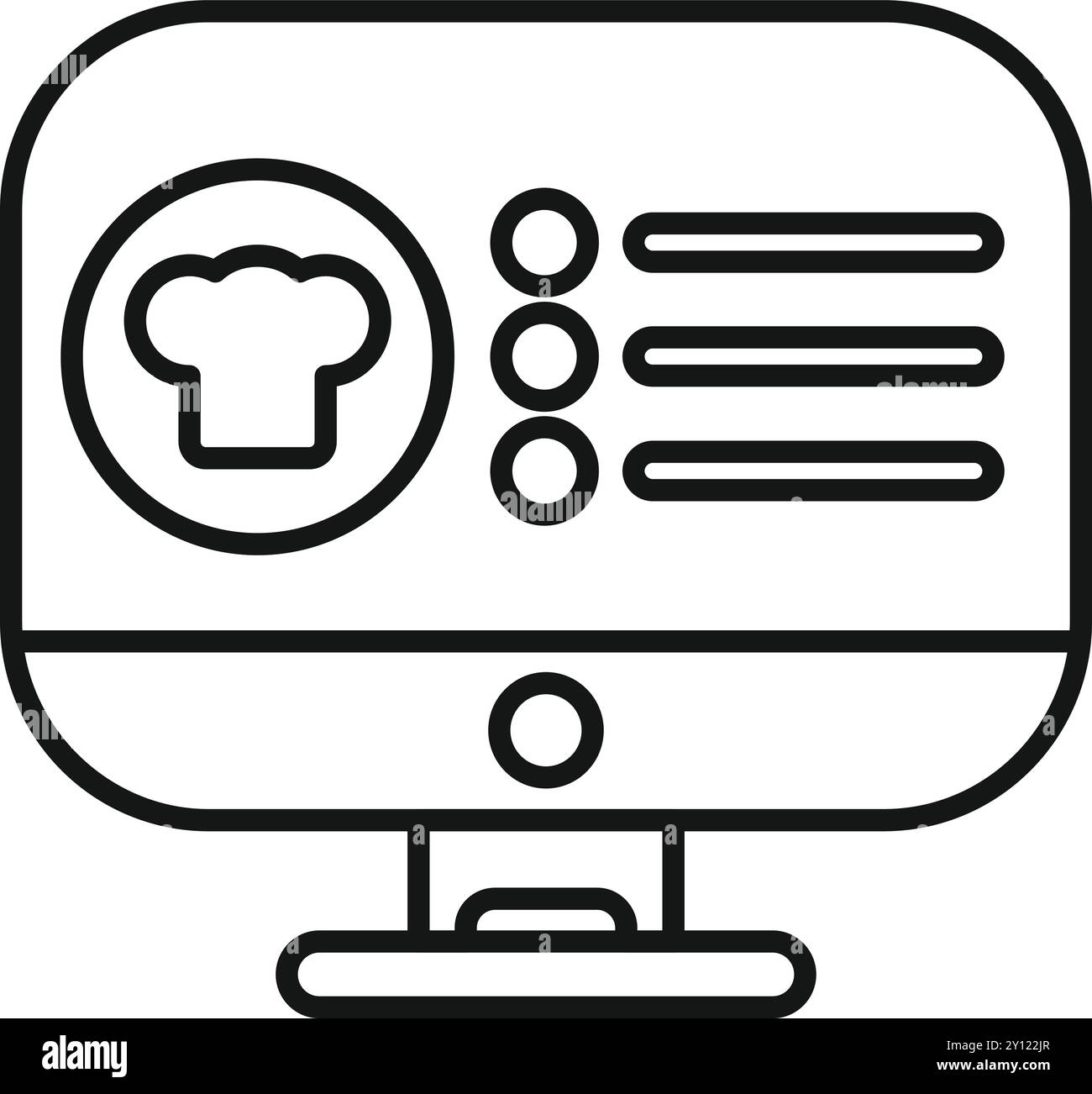 Site Web de cours de cuisine en ligne avec logo de chapeau de chef affichant des recettes de cuisine Illustration de Vecteur