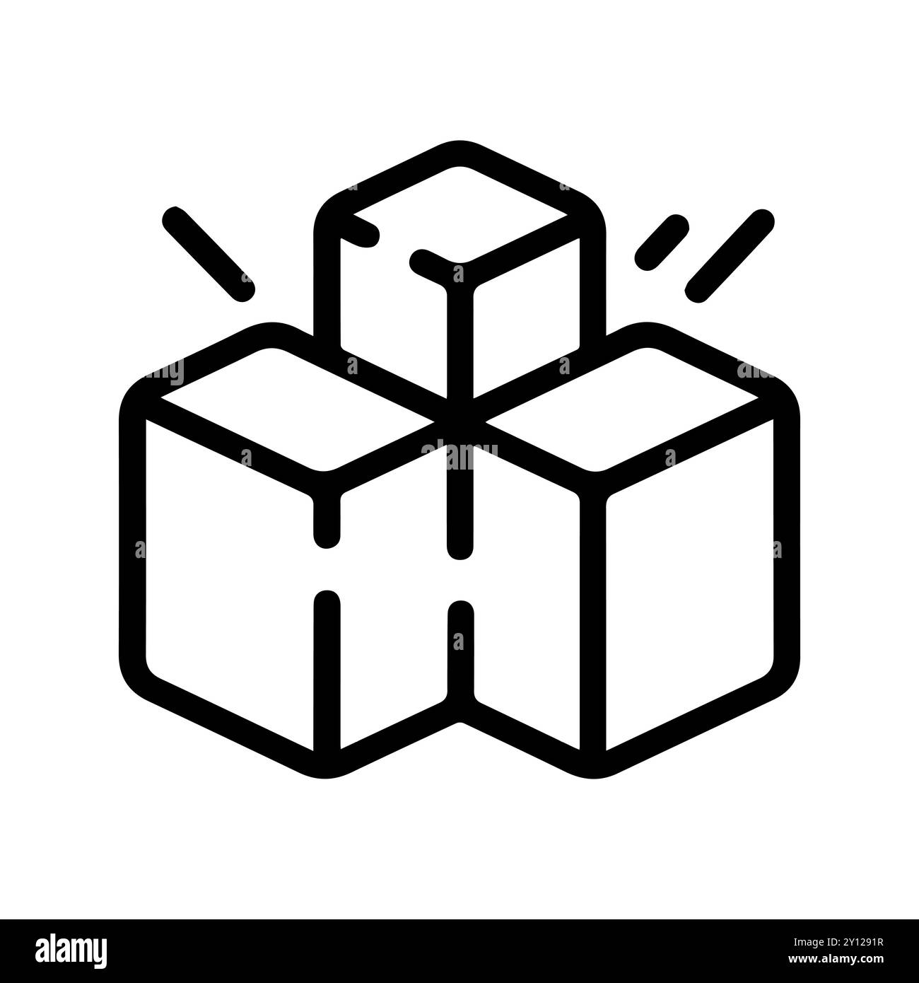 icône de sucre ou symbole de ligne moderne. Dessin au trait vectoriel et conception d'icône avec contour audacieux. Noir et blanc Pixel Perfect symbole minimaliste blanc isolé Illustration de Vecteur