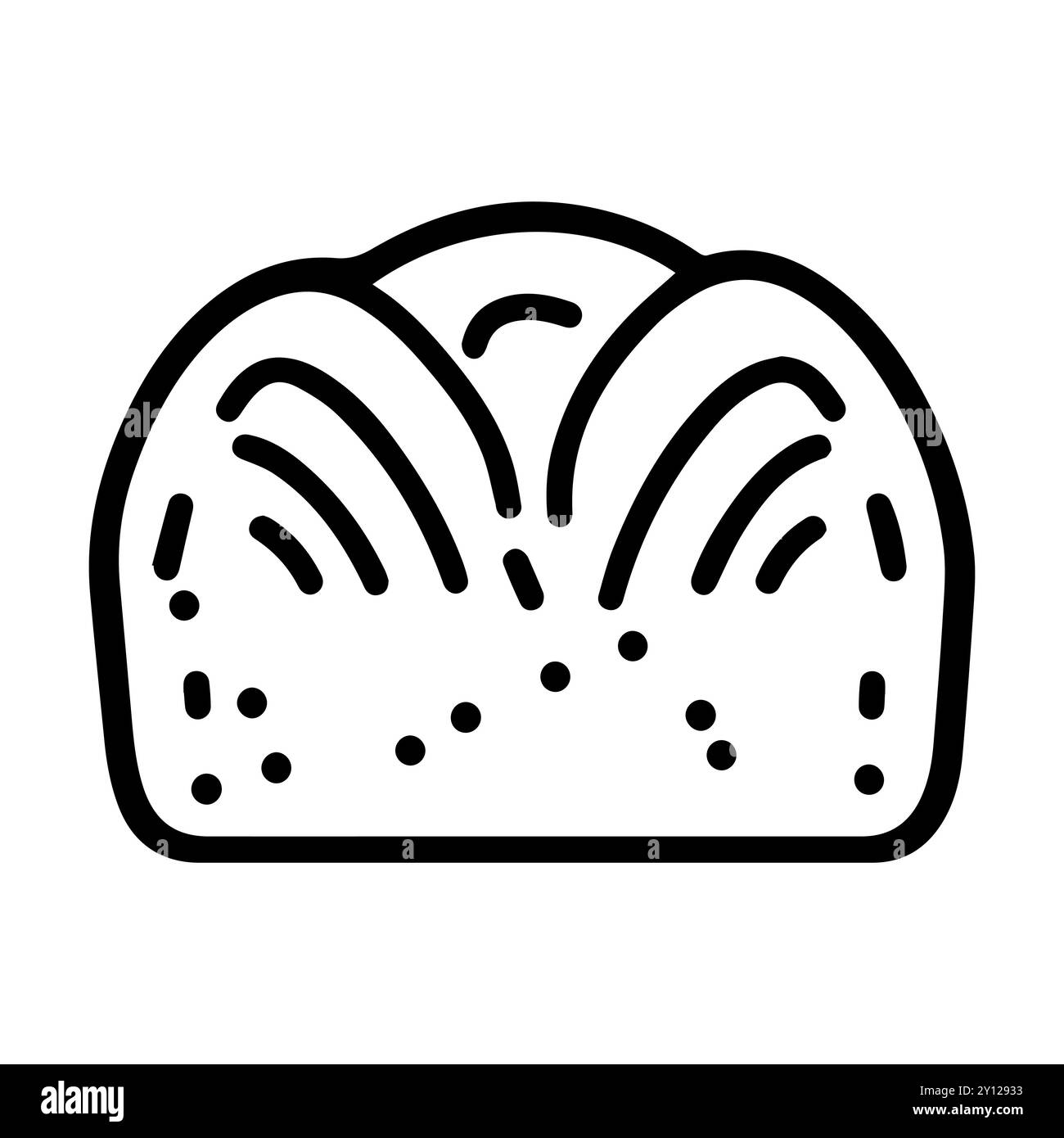 icône de pain ou symbole de ligne moderne. Dessin au trait vectoriel et conception d'icône avec contour audacieux. Noir et blanc Pixel Perfect symbole minimaliste blanc isolé Illustration de Vecteur