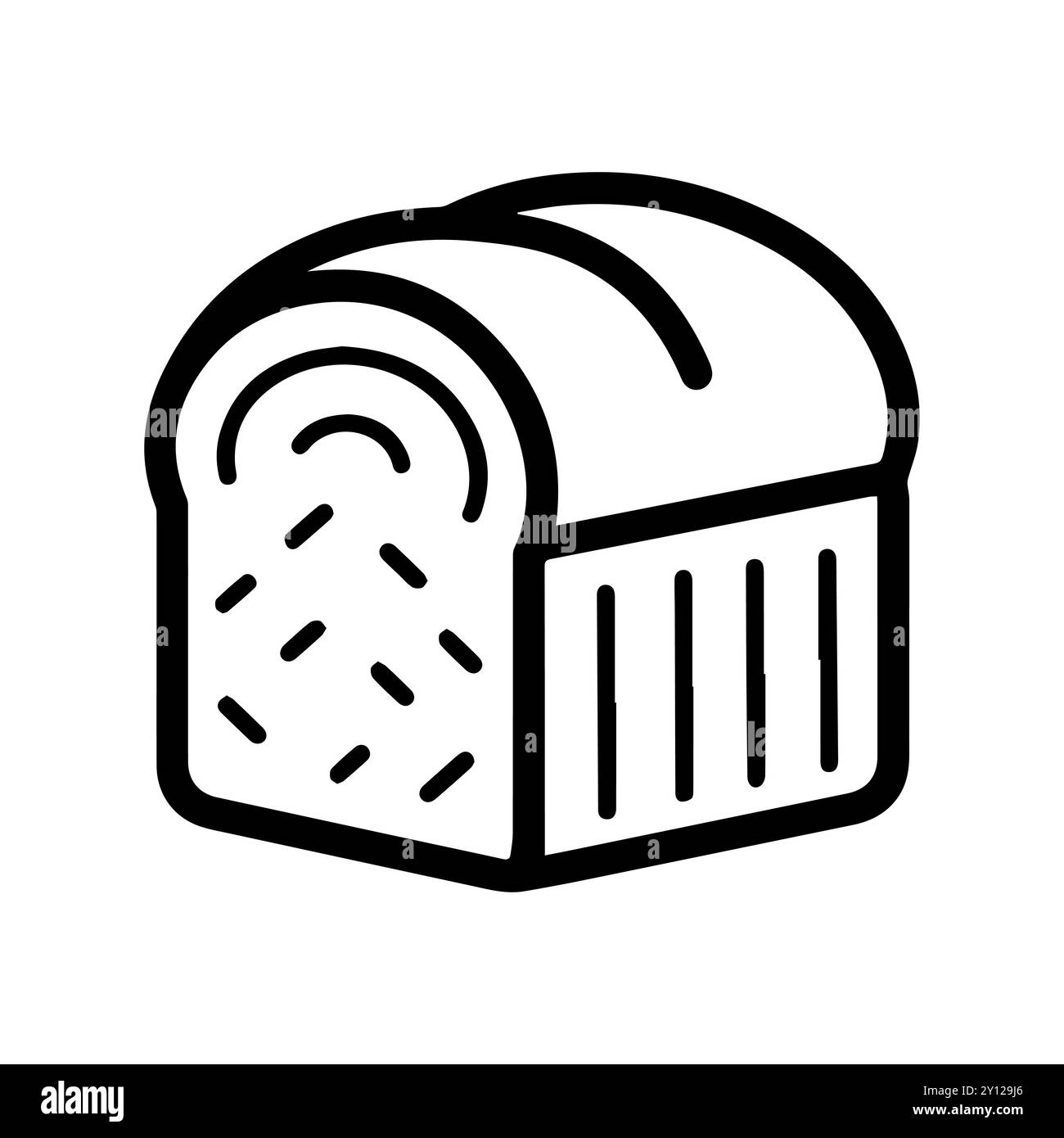 icône de pain ou symbole de ligne moderne. Dessin au trait vectoriel et conception d'icône avec contour audacieux. Noir et blanc Pixel Perfect symbole minimaliste blanc isolé Illustration de Vecteur