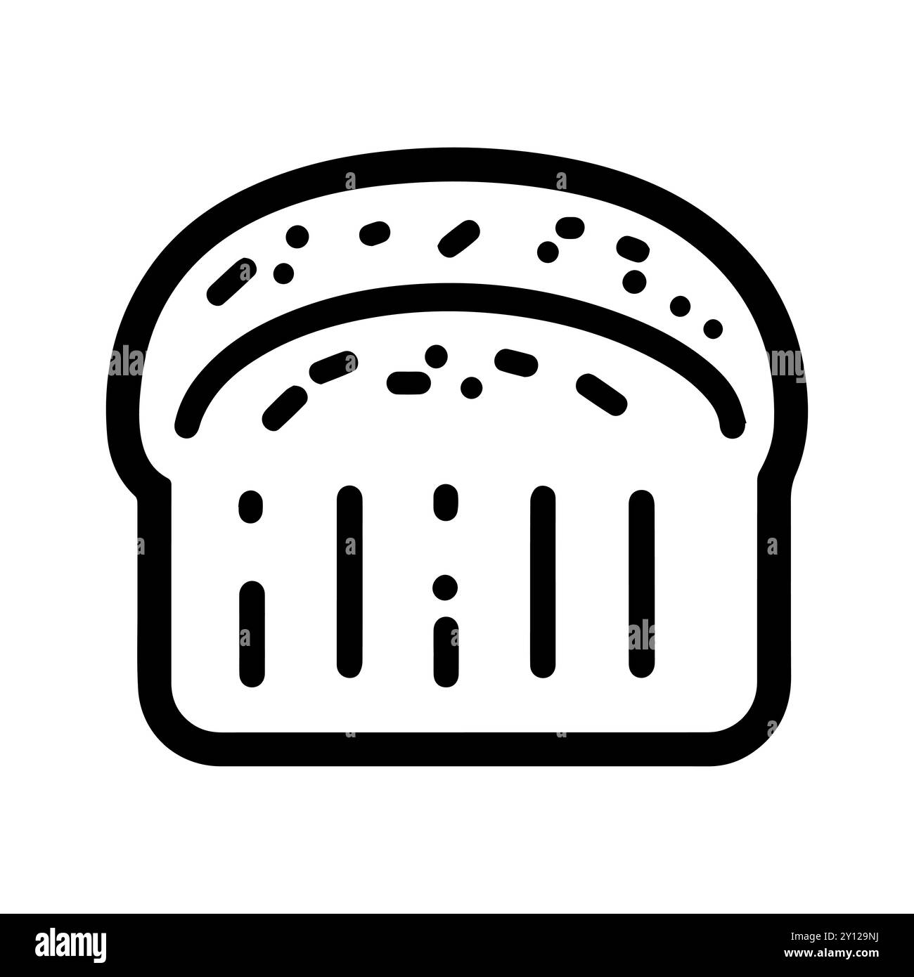icône de pain ou symbole de ligne moderne. Dessin au trait vectoriel et conception d'icône avec contour audacieux. Noir et blanc Pixel Perfect symbole minimaliste blanc isolé Illustration de Vecteur