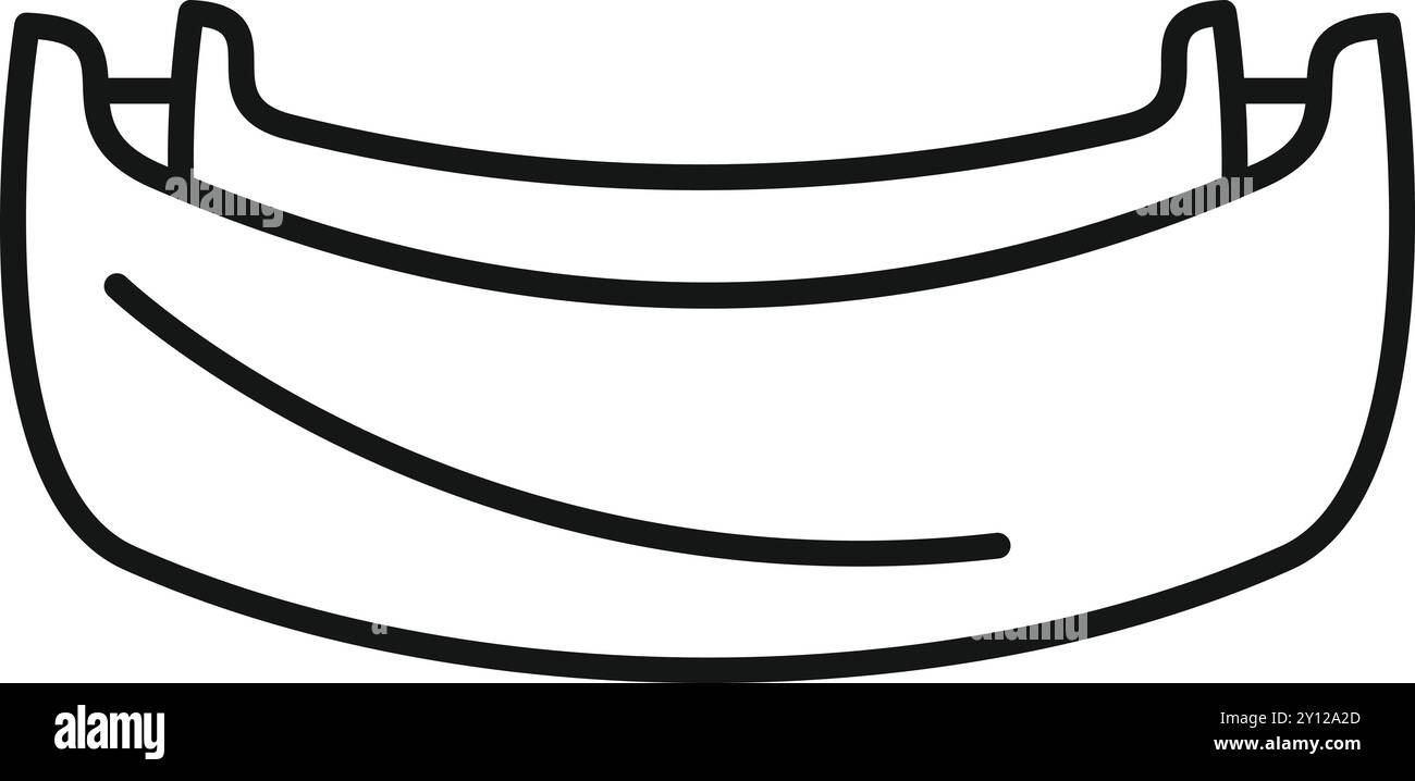 Simple dessin au trait d'un canoë flottant sur la rivière avec un design minimaliste Illustration de Vecteur