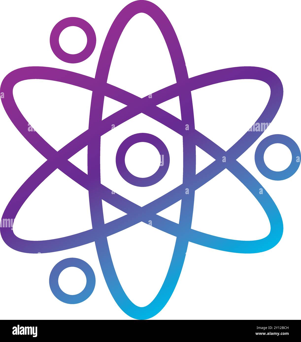 Icône atomique dégradé dans les tons violets et bleus vecteur Illustration de Vecteur