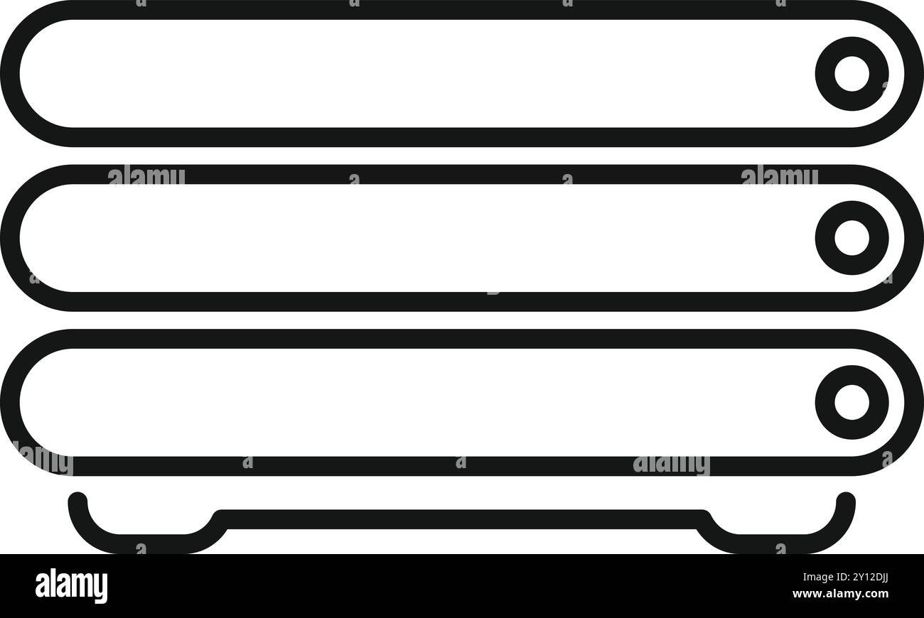 Icône vectorielle simple de pinces tenant trois embouts de tournevis différents, isolés sur un fond blanc Illustration de Vecteur
