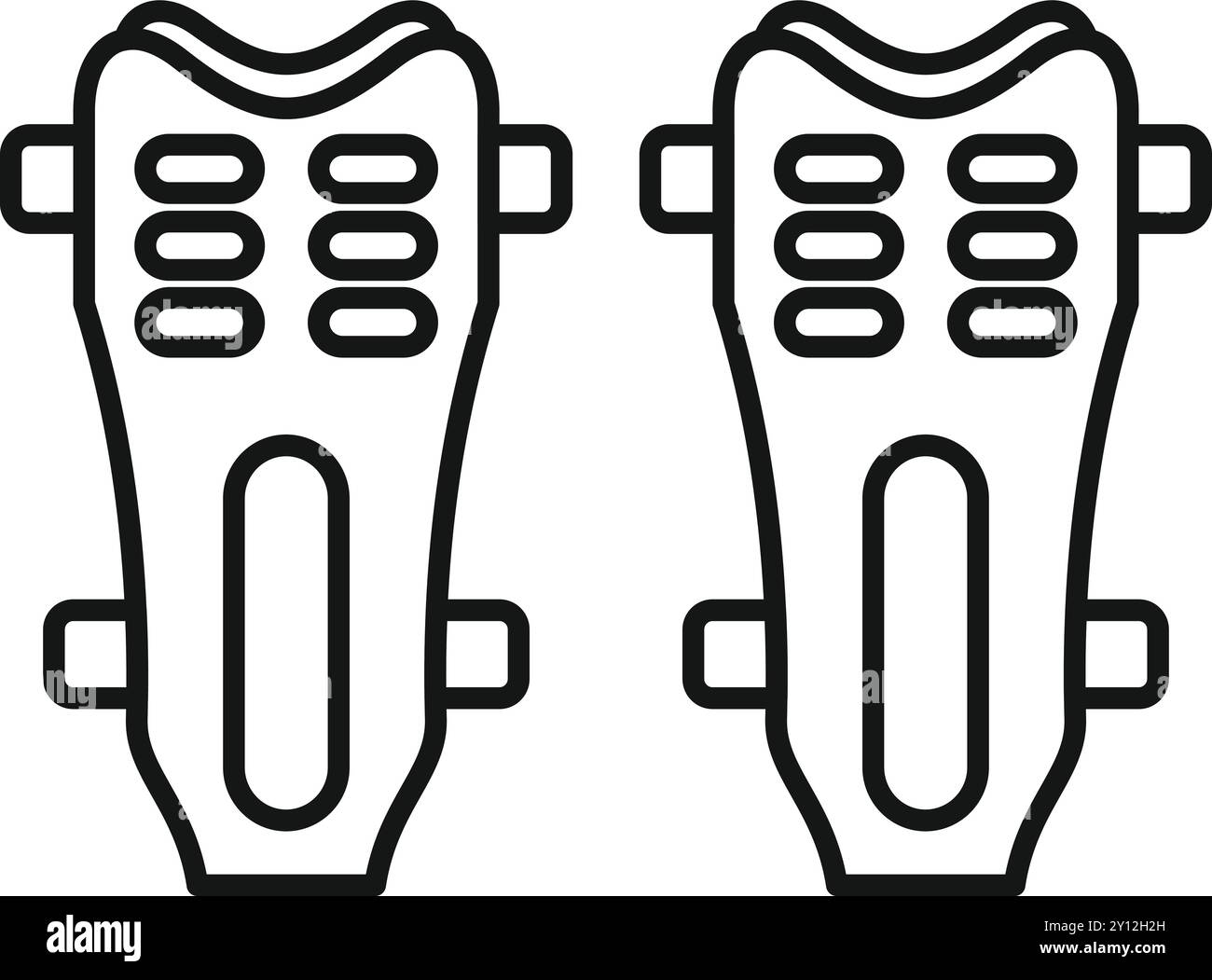 Conception simple des protège-tibias de football, équipement de protection essentiel pour les joueurs sur le terrain Illustration de Vecteur