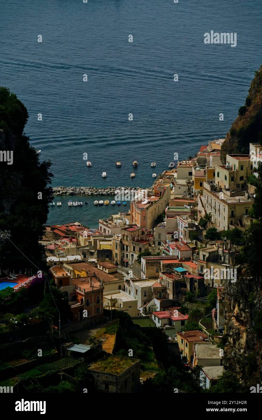 Panoramas de la côte amalfitaine, Province de Salerne, Campanie, Italie Banque D'Images