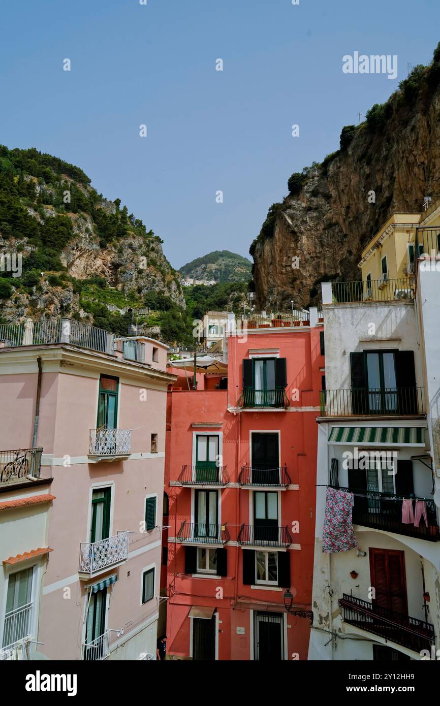 Panoramas de la côte amalfitaine, Province de Salerne, Campanie, Italie Banque D'Images