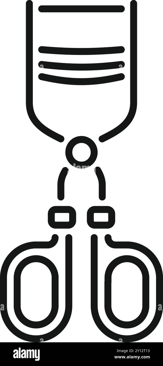 Icône de ligne simple représentant un recourbeur de cils, un outil utilisé pour boucler les cils avant d'appliquer le mascara Illustration de Vecteur