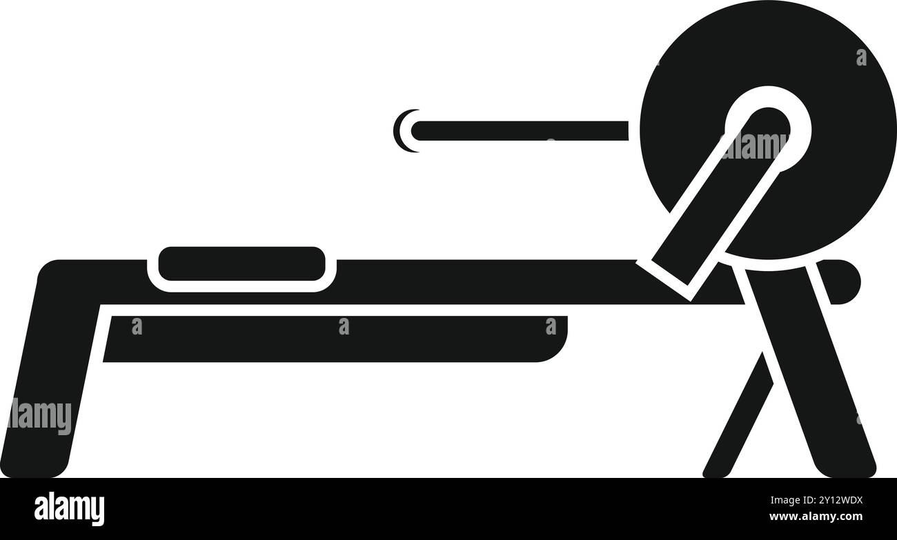 Silhouette noire d'une machine de traction de gymnastique pour l'exercice, isolée sur un fond blanc Illustration de Vecteur