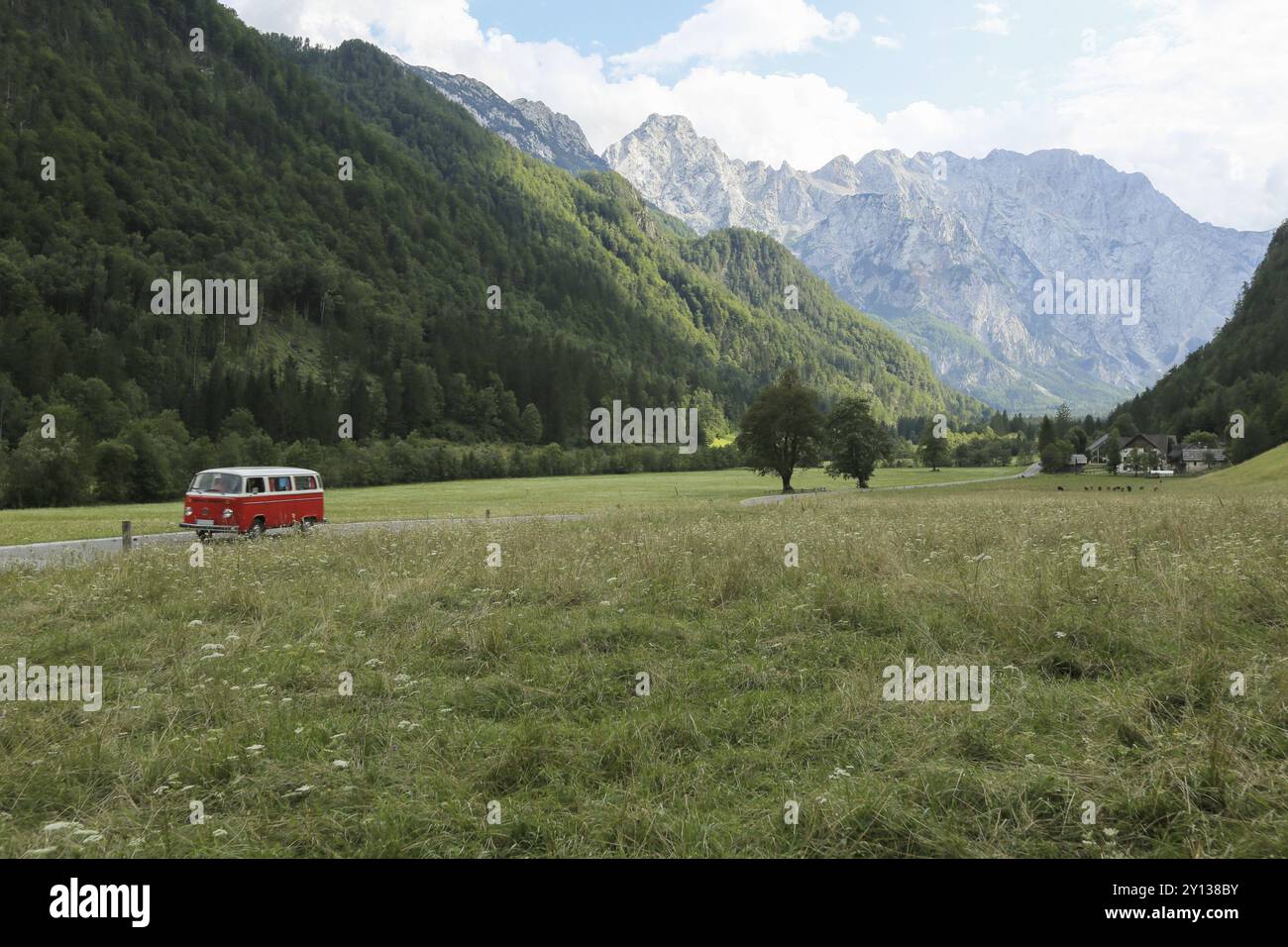 Magnifique vallée de Logar ou parc Logarska dolina, Slovénie, Europe. Inspiration voyage sous les Alpes Kamnik-Savinja, Europe Banque D'Images