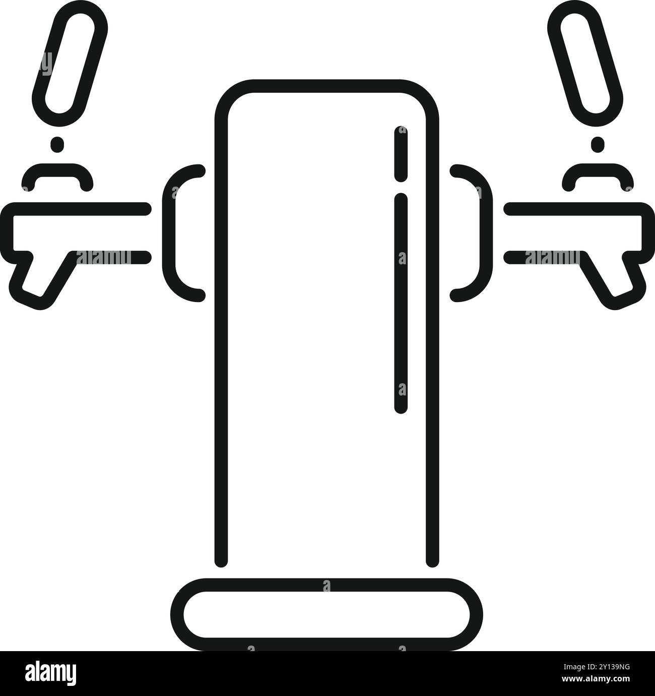 Robinet à bière double debout sur un comptoir distribuant de la bière artisanale pour les clients dans un pub Illustration de Vecteur