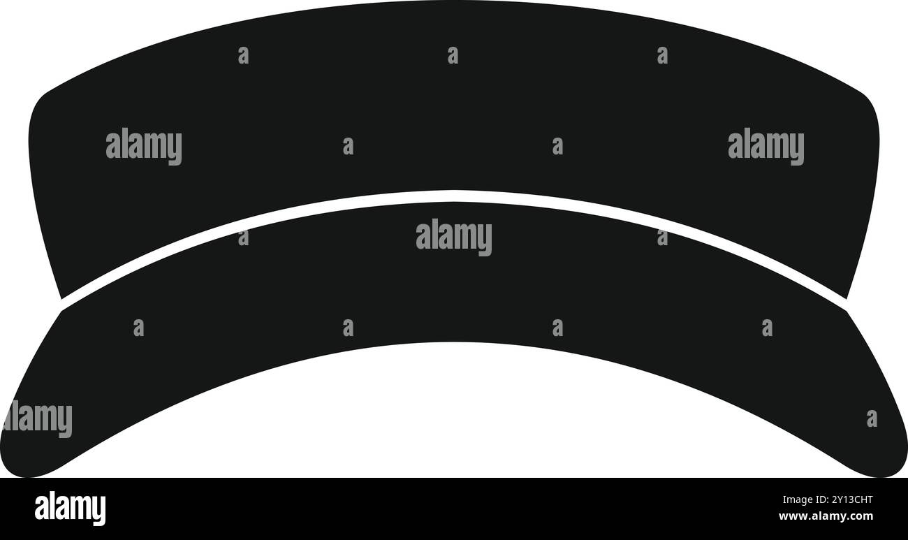 Chapeau militaire noir montrant la silhouette uniforme isolé sur fond blanc Illustration de Vecteur