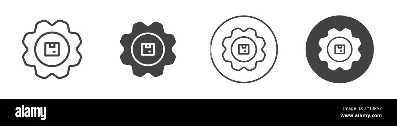 Icône de gestion de la logistique simple vecteur plat symbole contour collection logo Illustration de Vecteur