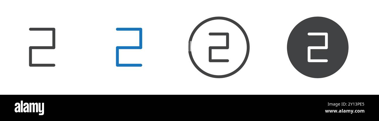 Icône de numéro simple de vecteur plat de symbole de contour de collection logo Illustration de Vecteur