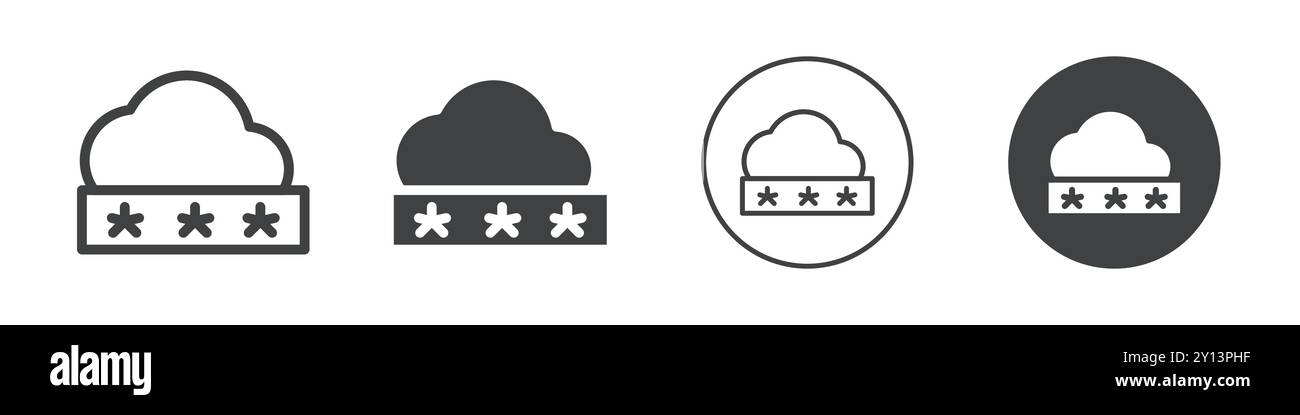 Icône de stockage de mot de passe simple vecteur plat symbole contour collection logo Illustration de Vecteur