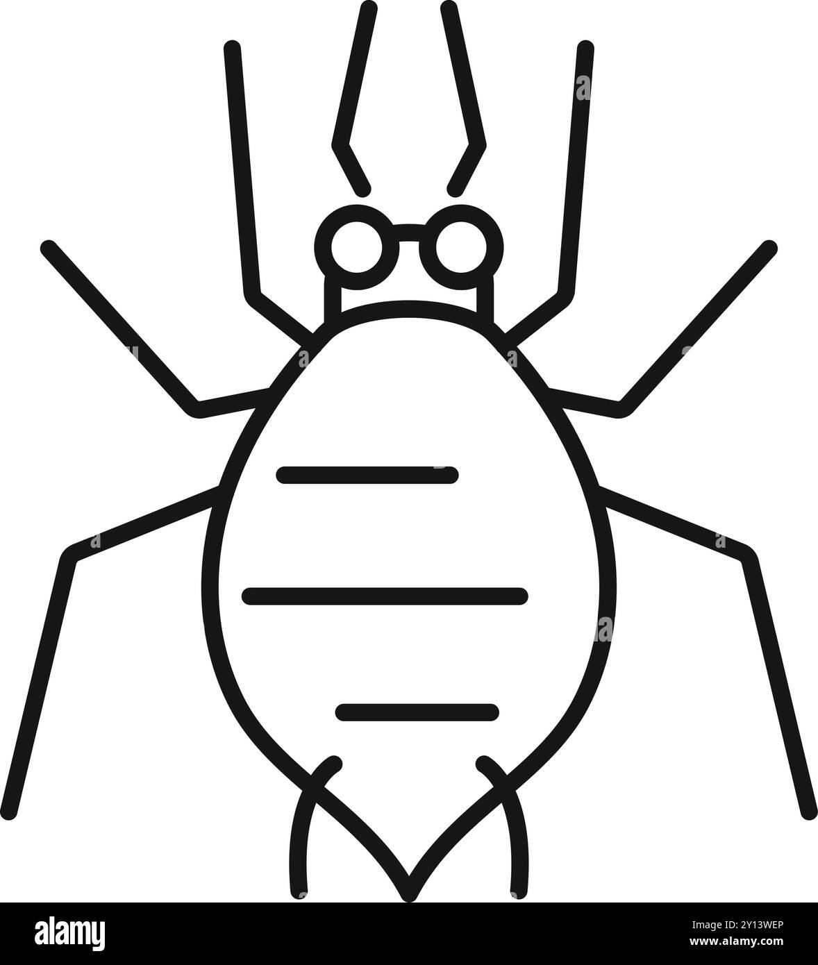 Icône de ligne simple d'un acarien, un petit arachnide souvent trouvé dans la poussière Illustration de Vecteur