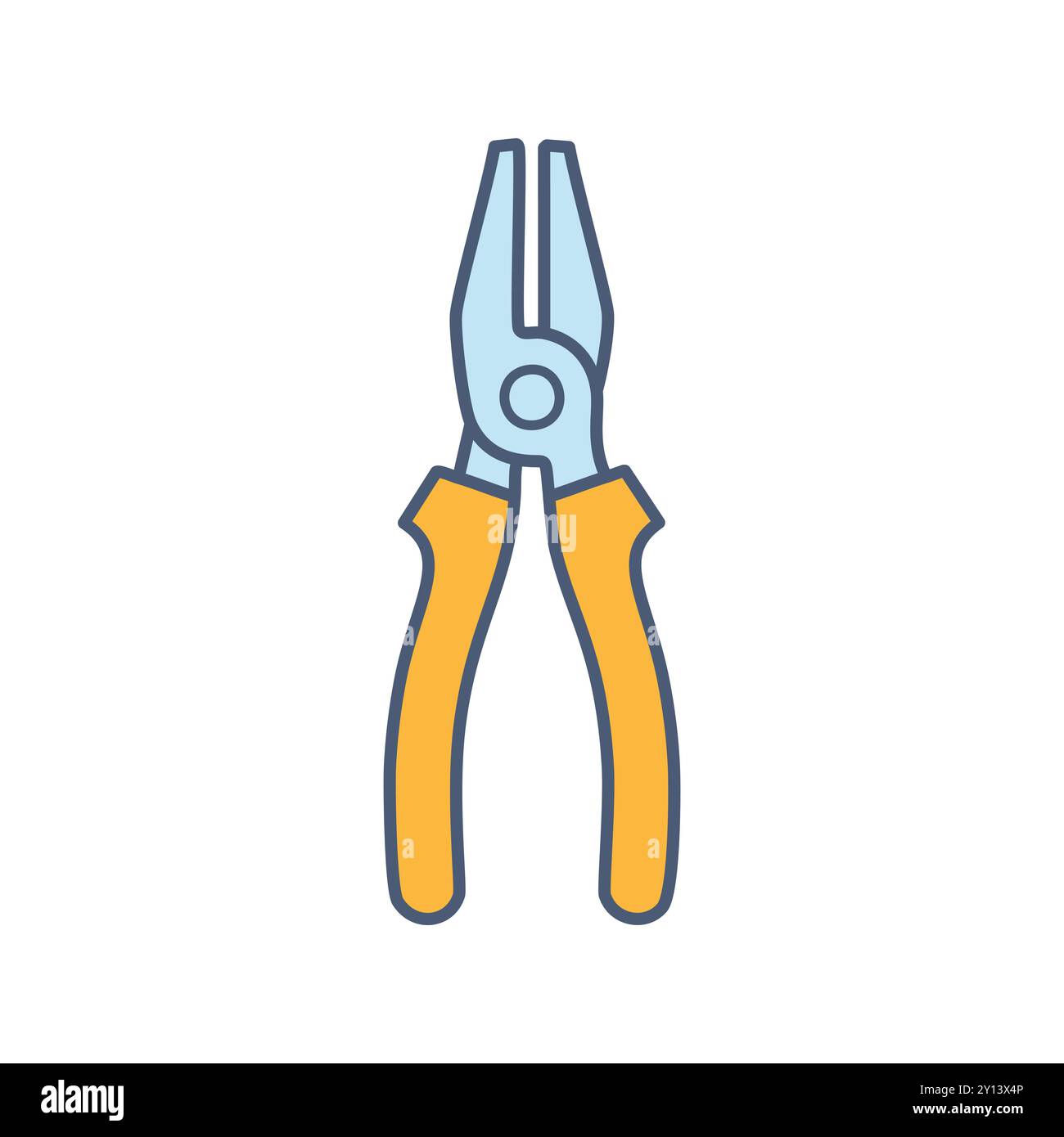 Pince. Illustration vectorielle isolée d'une pince jaune et bleue. Idéal pour le bricolage, la réparation de maisons et les projets de construction. Illustration de Vecteur