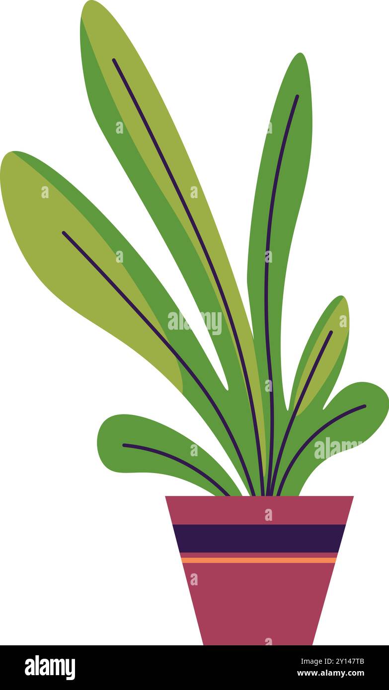 Illustration moderne de plante d'intérieur dans pot Illustration de Vecteur