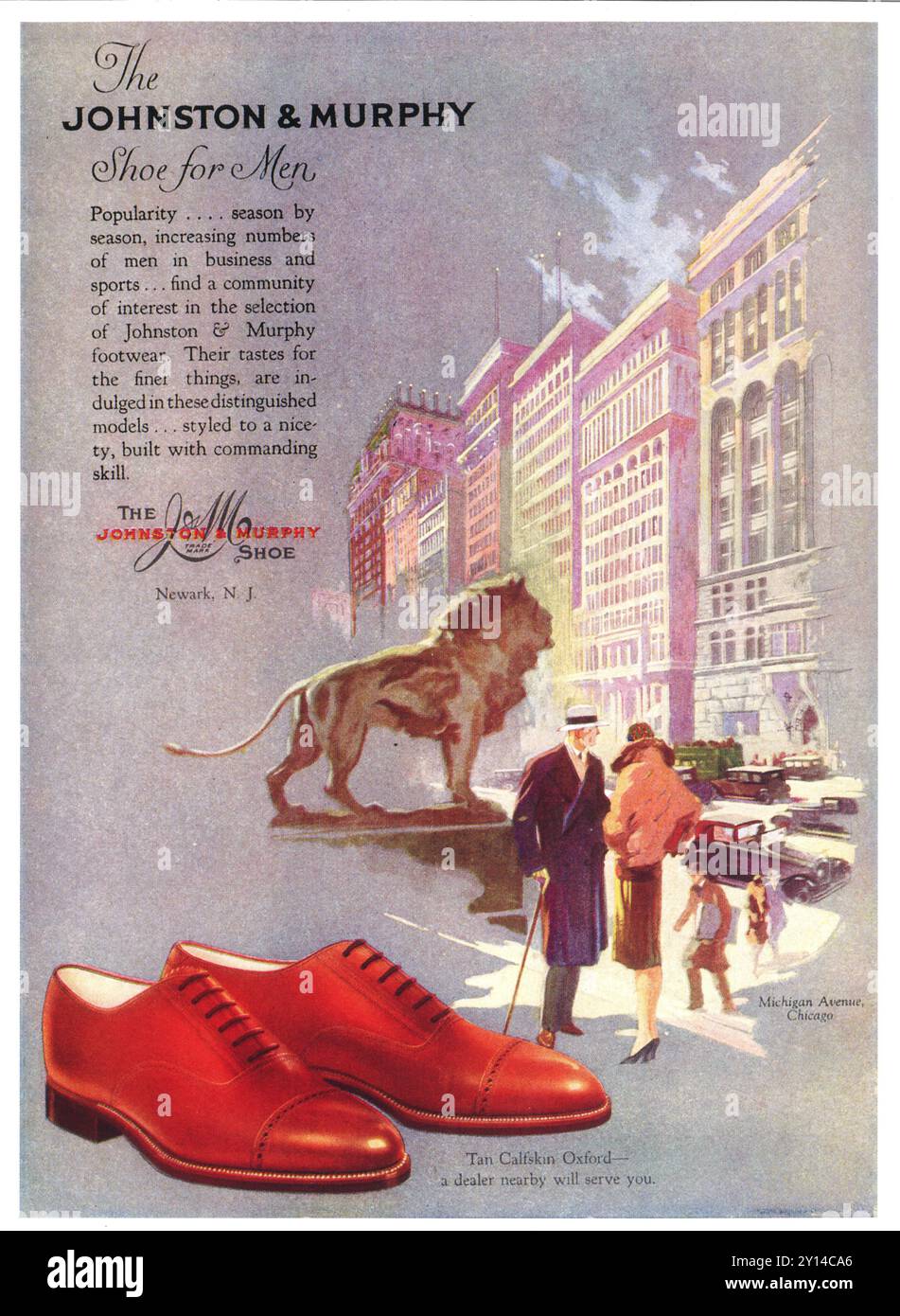 1927 Johnston & Murphy Chaussure pour homme ad Banque D'Images