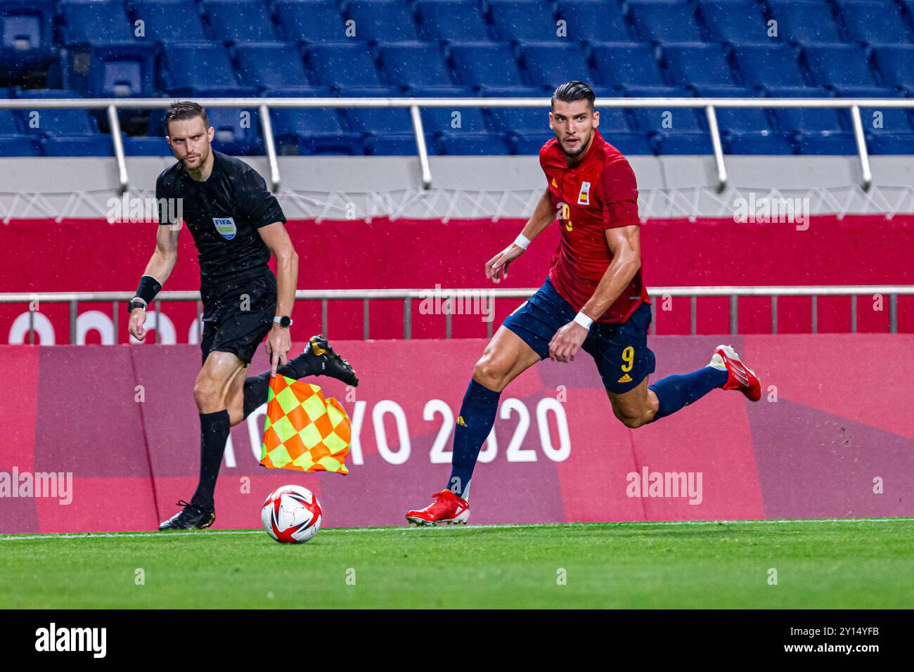 Tokyo, Japon. 28 juillet 2021. Jeux Olympiques : match de football entre l'Espagne et l'Argentine au stade Saitama. © ABEL F. ROS Banque D'Images