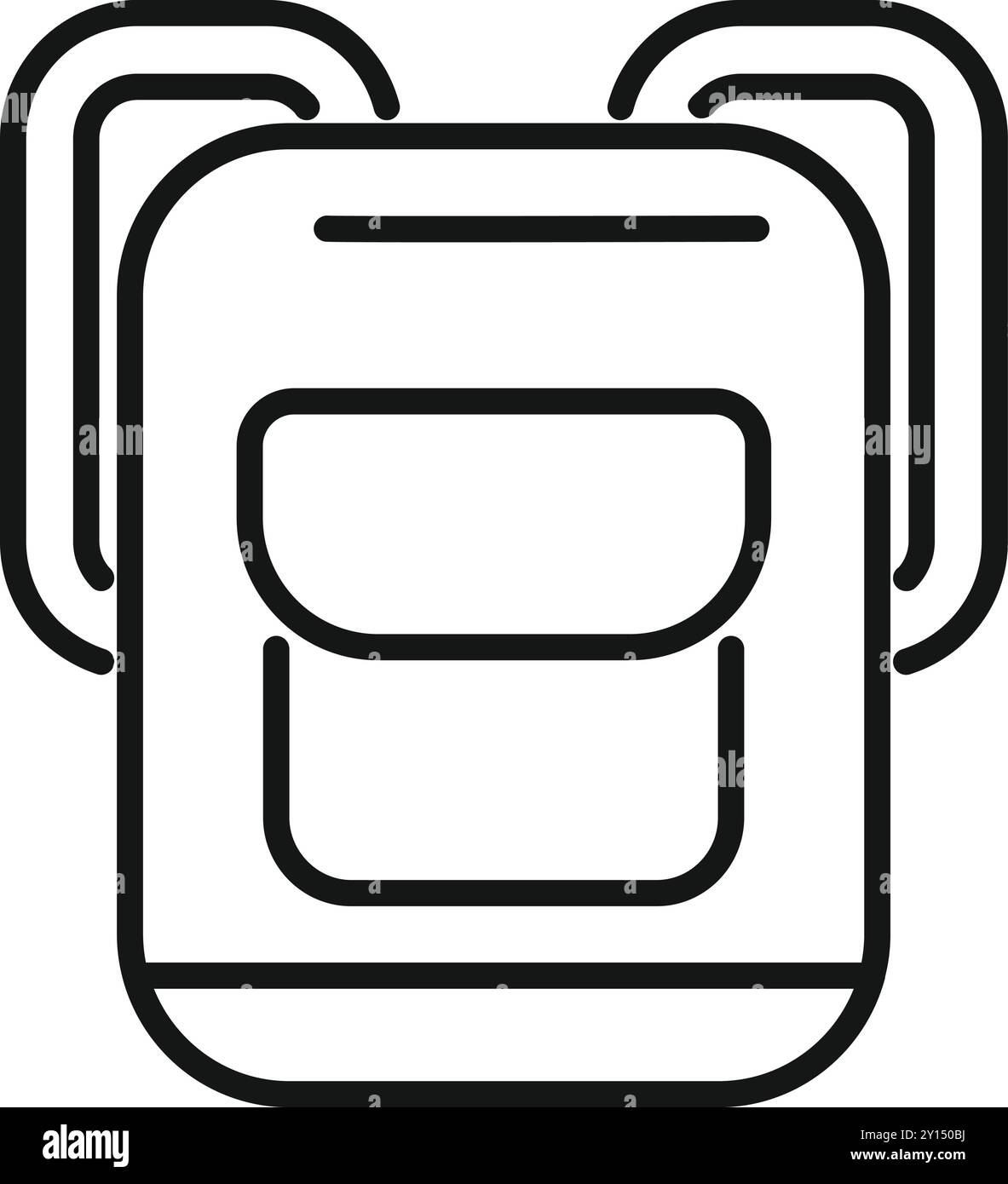 Icône de sac à dos dans le style de contour représentant le transport de choses pour la randonnée, le camping, les voyages, etc Illustration de Vecteur