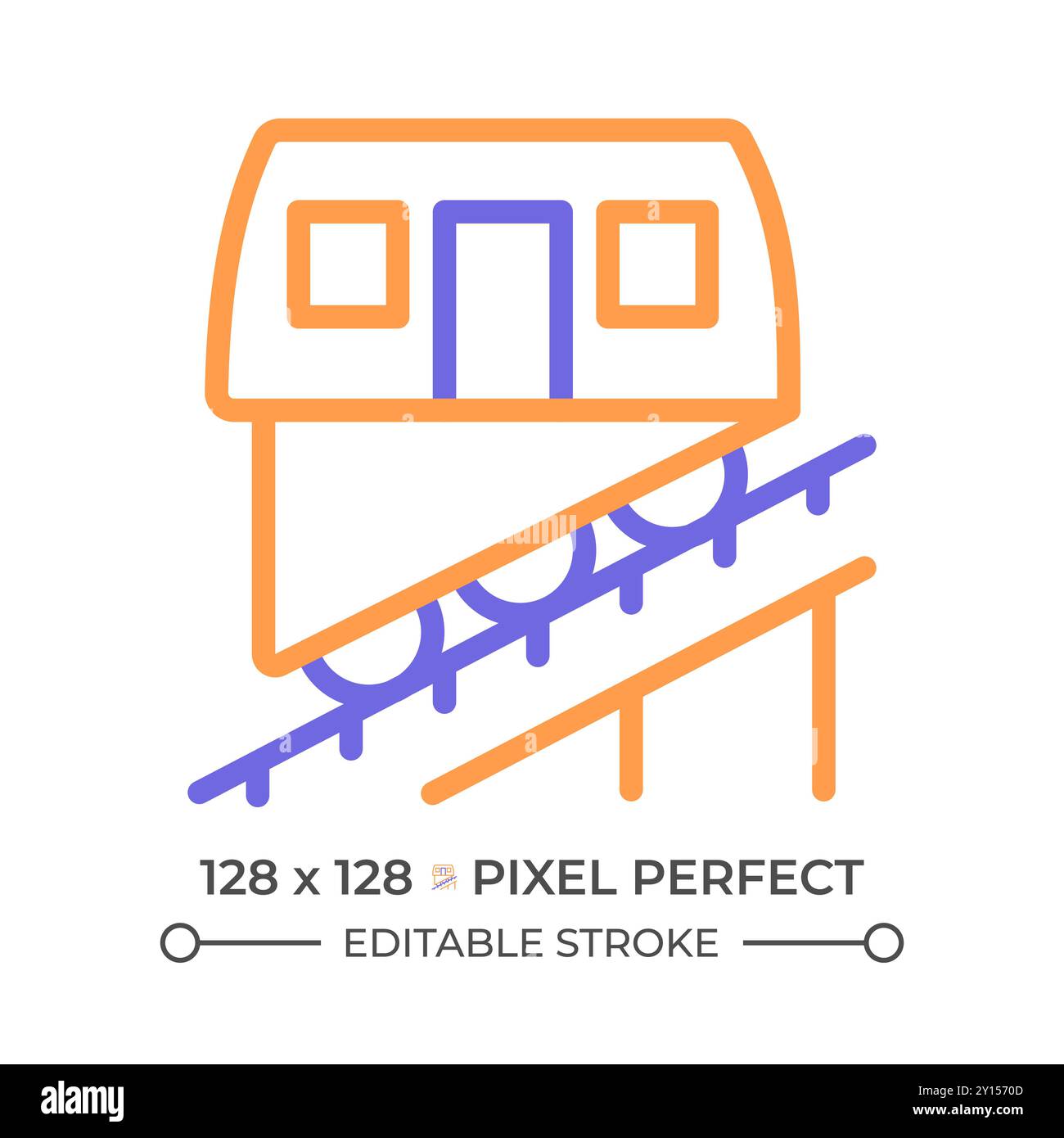 Icône de ligne funiculaire bicolore Illustration de Vecteur