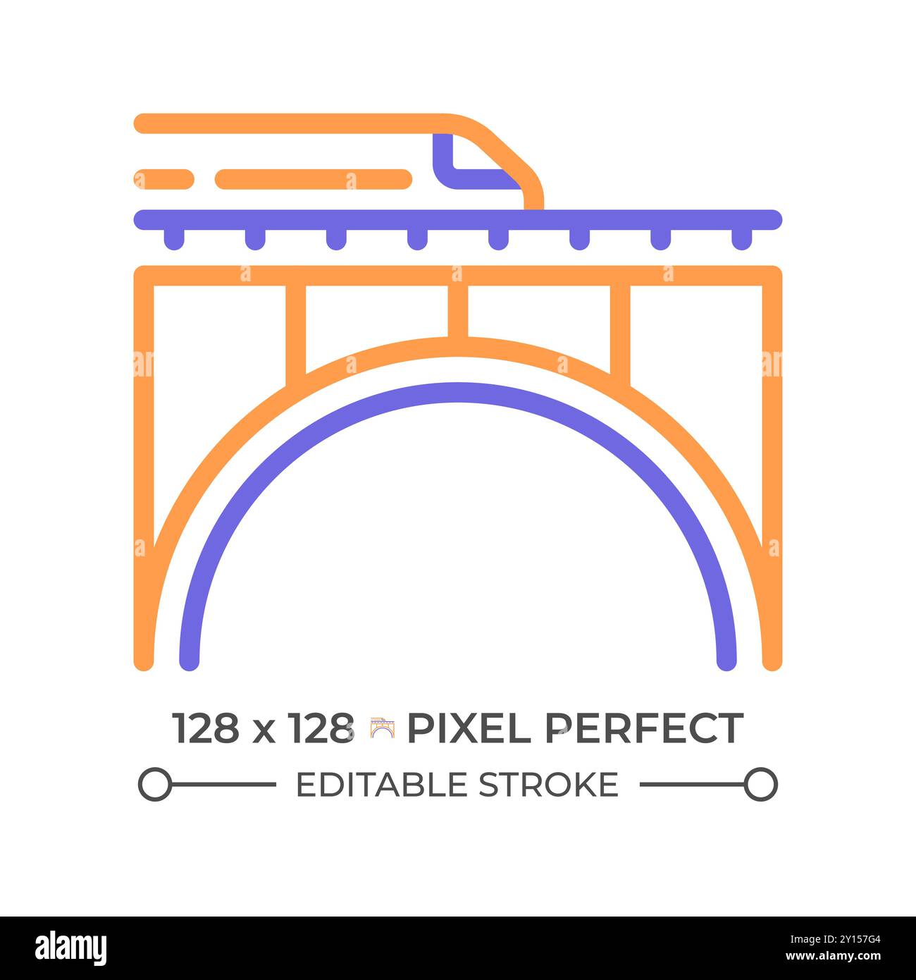 Icône de ligne de deux couleurs de pont de chemin de fer Illustration de Vecteur