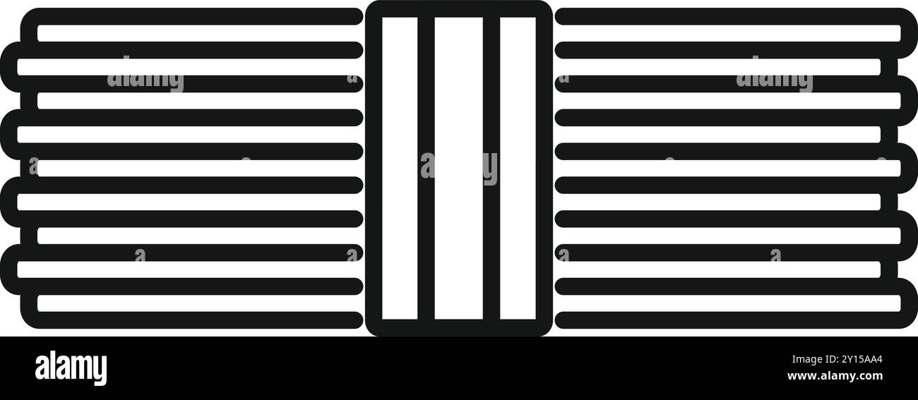 Icône vectorielle simple d'une pile de barres d'armature liées ensemble avec un fil métallique pour une utilisation dans la construction Illustration de Vecteur