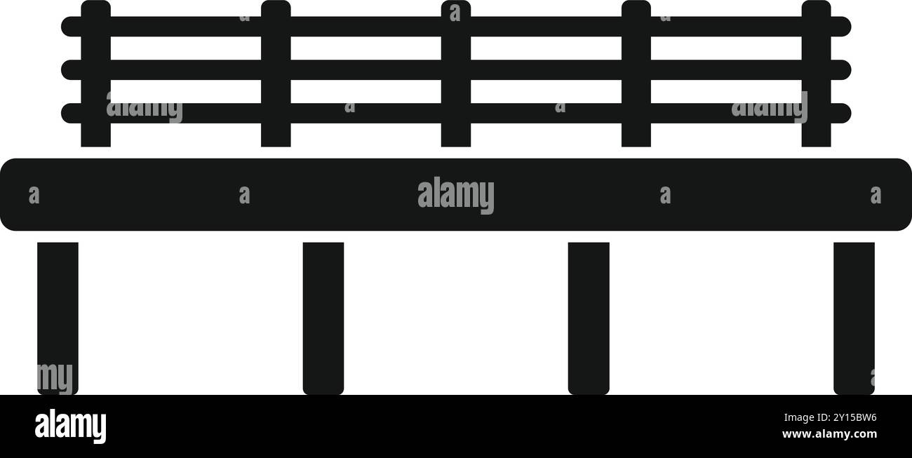 Banc simple avec dossier debout sur quatre jambes icône dans le style noir isolé sur fond blanc Illustration de Vecteur