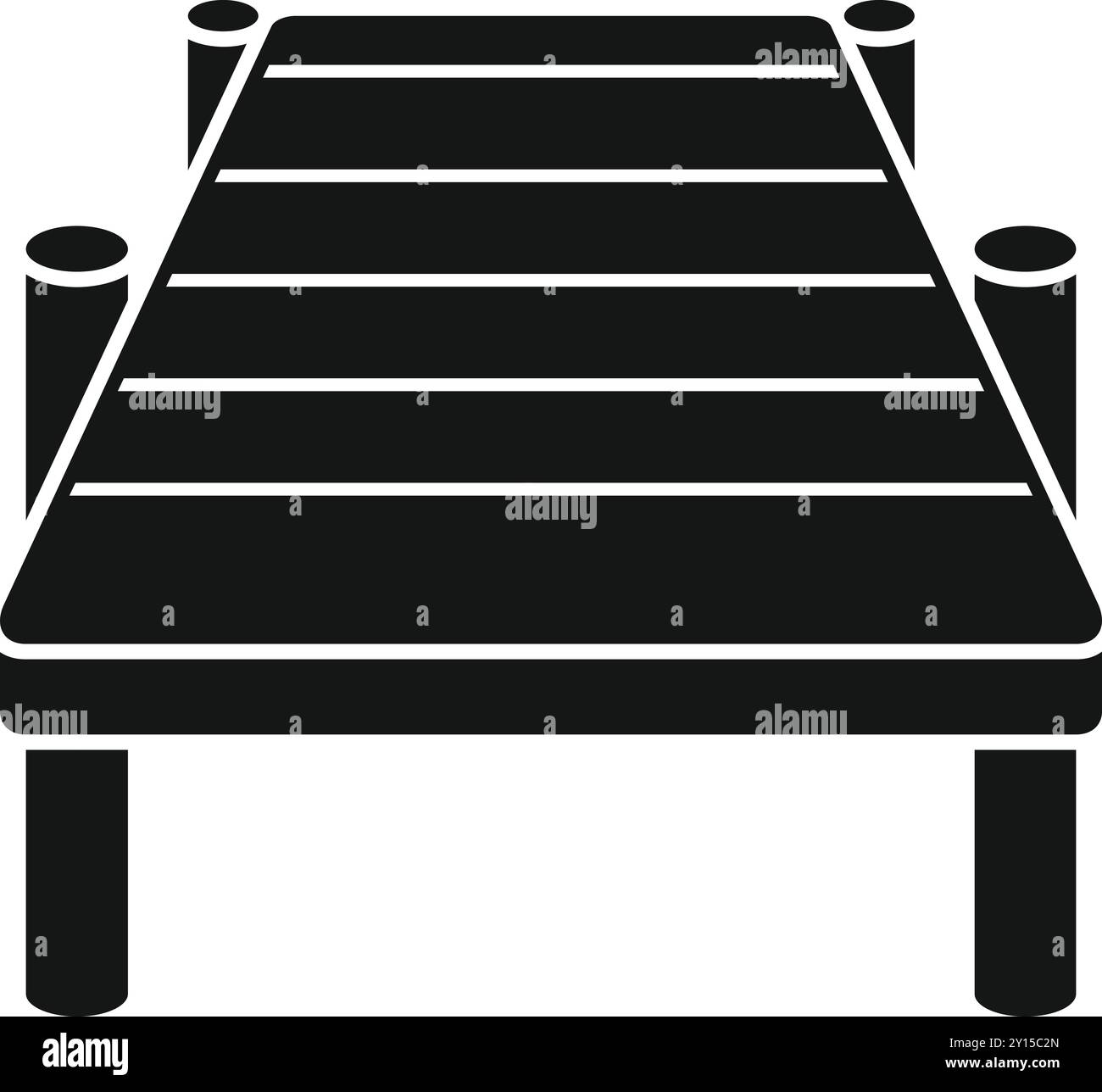 Icône de jetée en bois dans le style simple noir isolé sur fond blanc Illustration de Vecteur