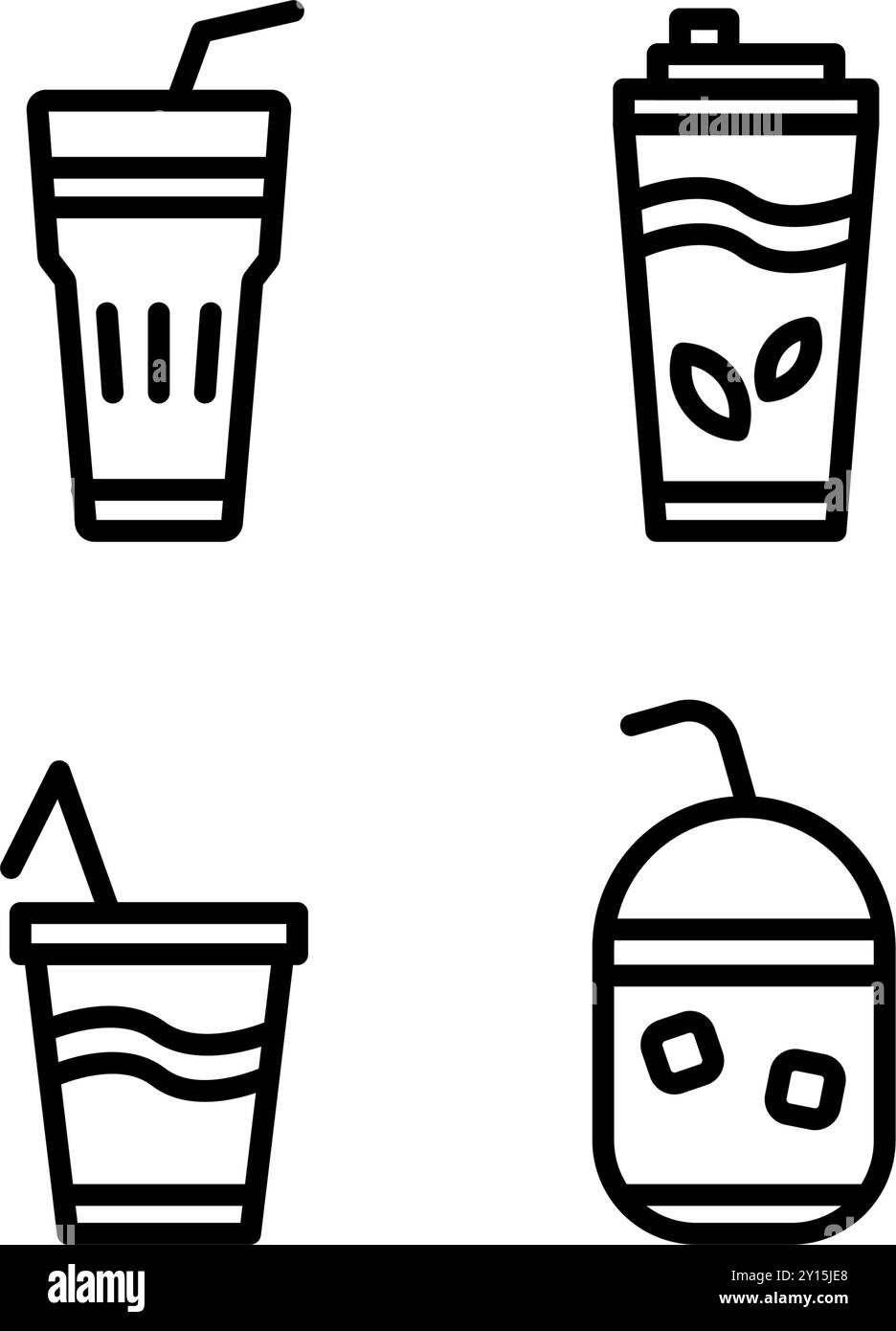 Icône Set line divers de verre de café ou tasse de café, thé ou boba Illustration de Vecteur Icône Set line divers de verre de café ou tasse de café, thé ou boba Illustration de Vecteur