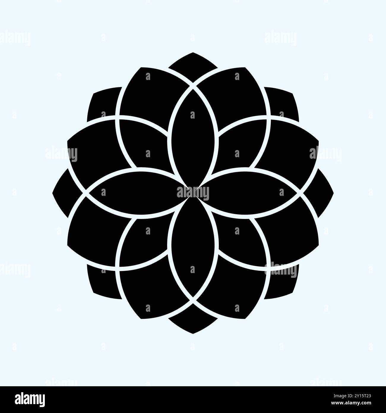 Simple avec design floral mandala noir créatif Illustration de Vecteur
