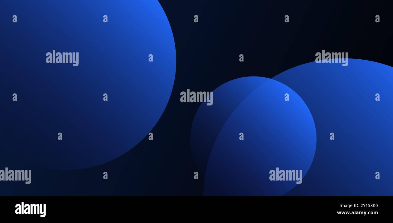 Boules bleues - fond abstrait minimaliste de style moderne, modèle de conception 3D avec Copyspace au format vectoriel modifiable Illustration de Vecteur