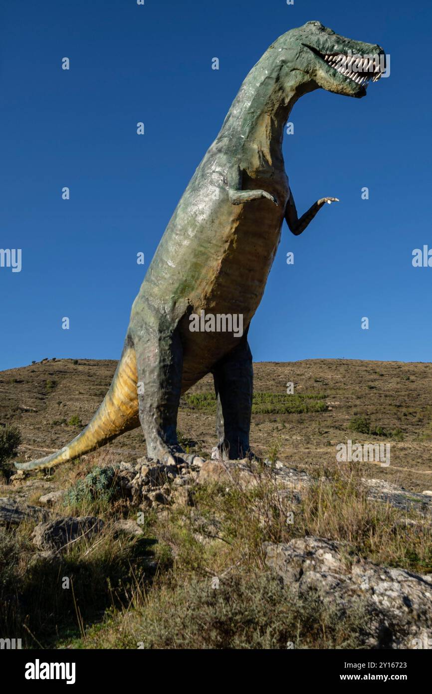 Tarbosaurus, Tarbosaurus bataar, reproduction naturelle, dépôt de Valdecevillo, Enciso, la Rioja , Espagne, Europe. Banque D'Images