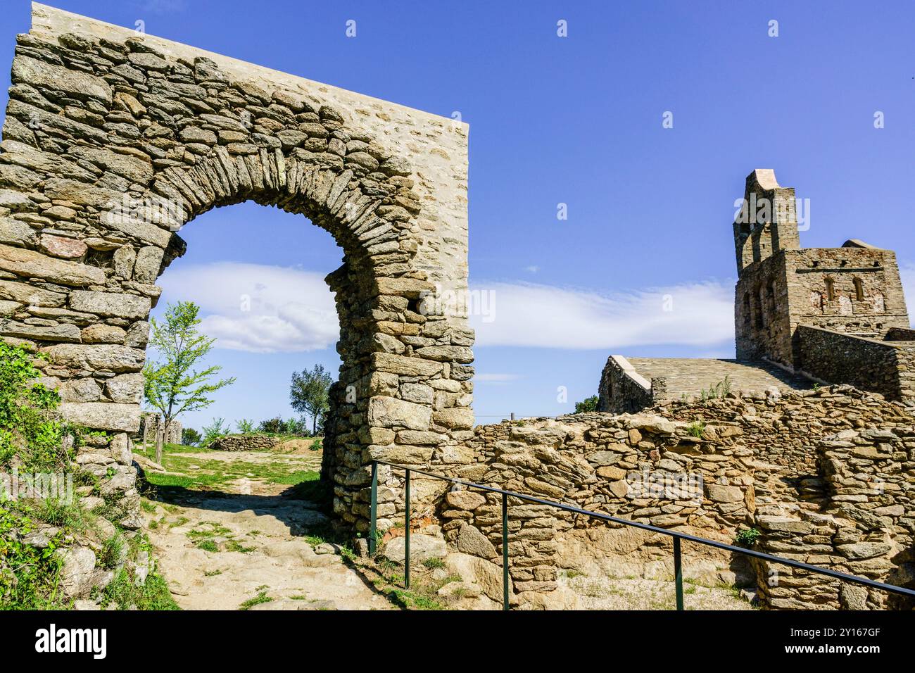 iglesia de Santa Elena, pueblo de Santa Creu, Parque Natural del cabo de Creus, Gérone, Catalogne, Espagne. Banque D'Images