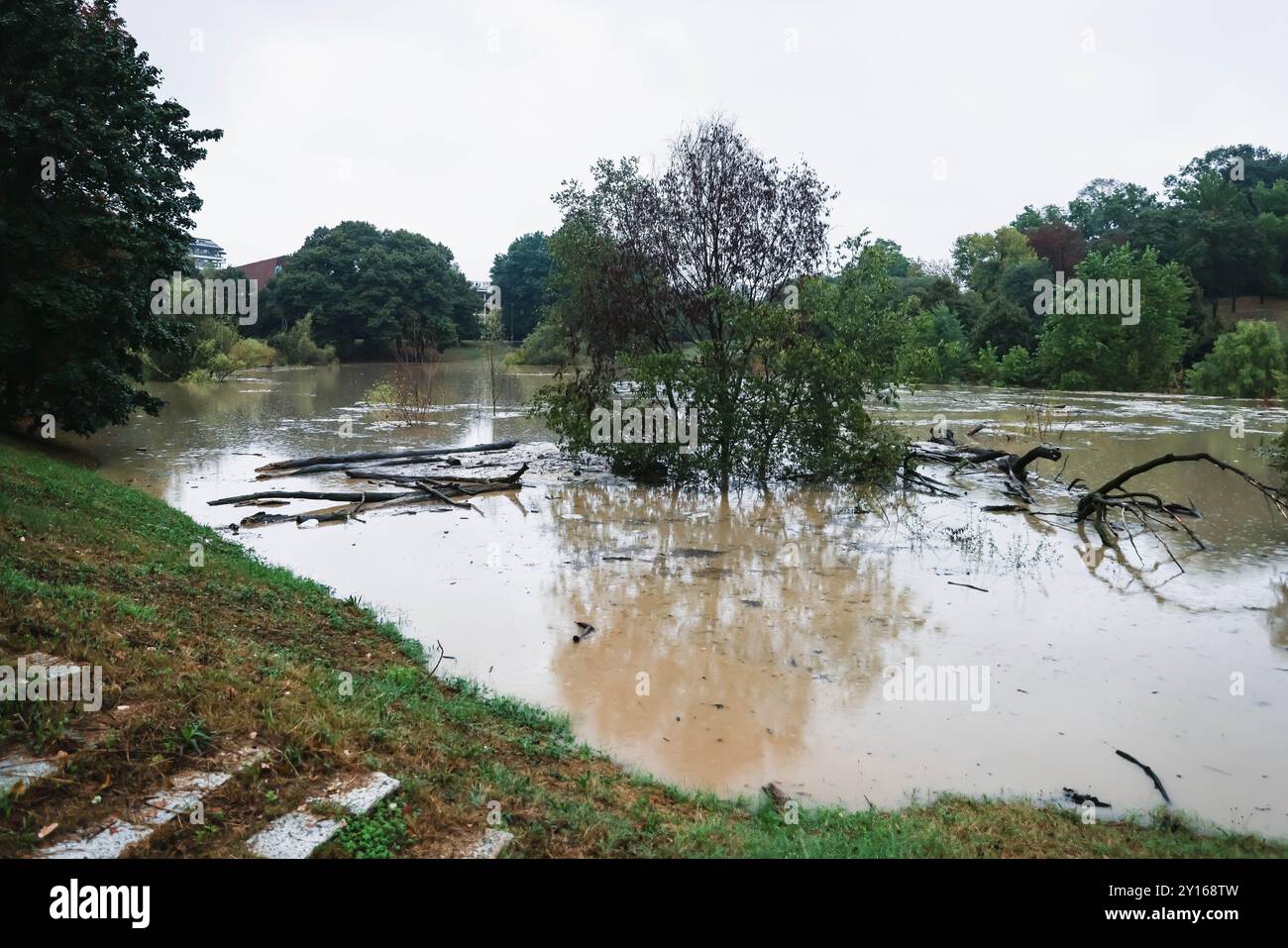 Milan, Italie. 05th Sep, 2024. Milan, les inondations de la rivière Lambro après la pluie et le mauvais temps. Sur la photo : The Floded Lambro Park crédit : Independent photo Agency Srl/Alamy Live News Banque D'Images