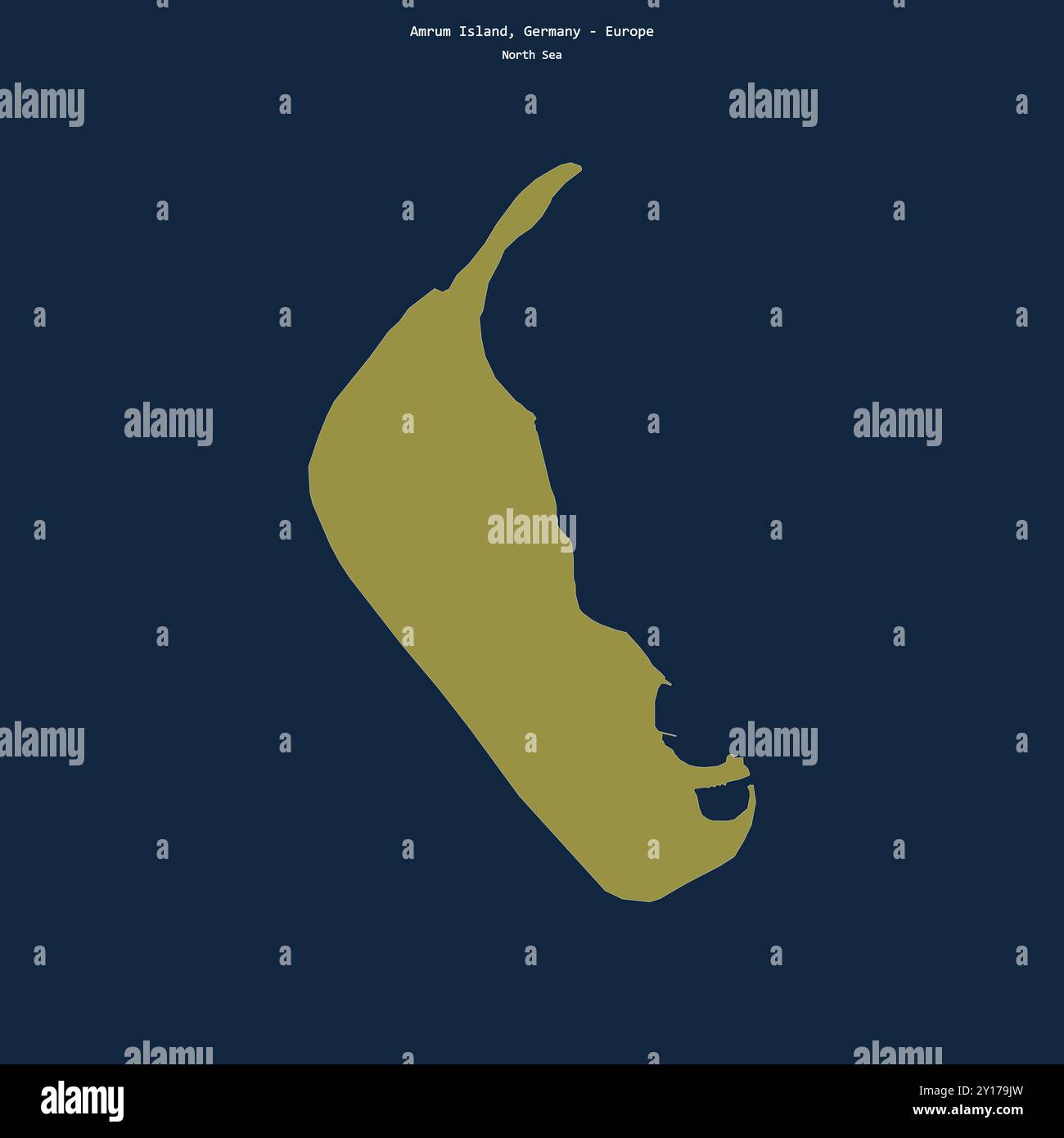 Forme de l'île d'Amrum dans la mer du Nord, appartenant à l'Allemagne Banque D'Images