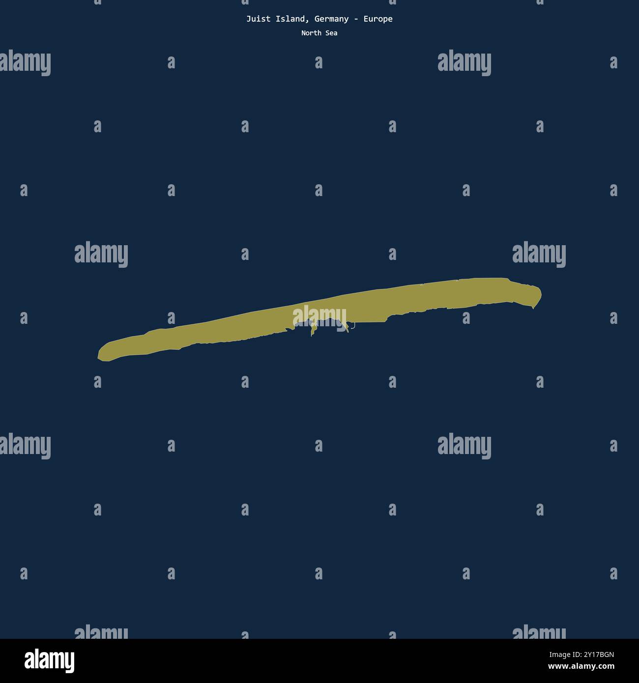 Forme de l'île de Juist dans la mer du Nord, appartenant à l'Allemagne Banque D'Images