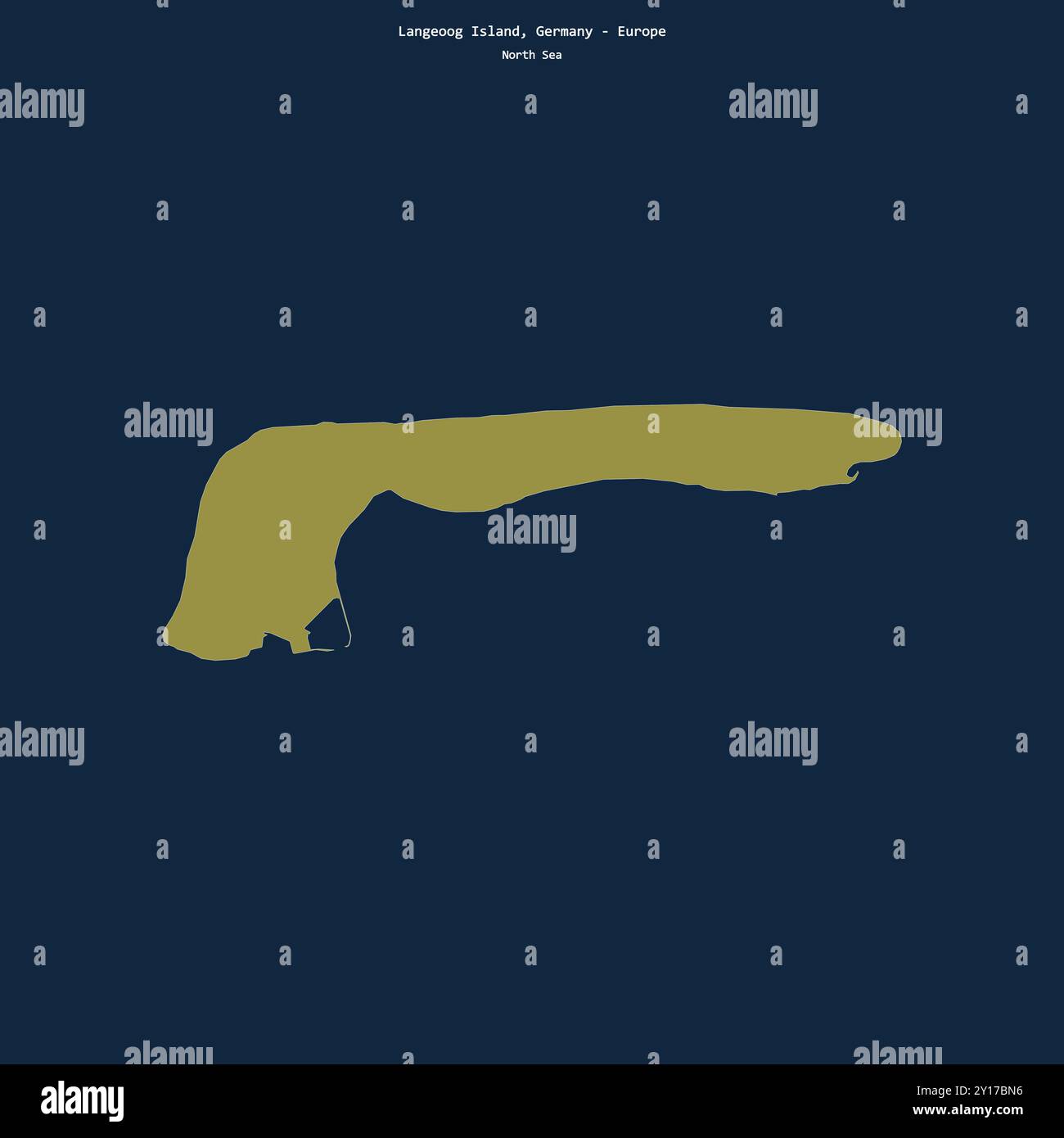 Forme de l'île Langeoog dans la mer du Nord, appartenant à l'Allemagne Banque D'Images