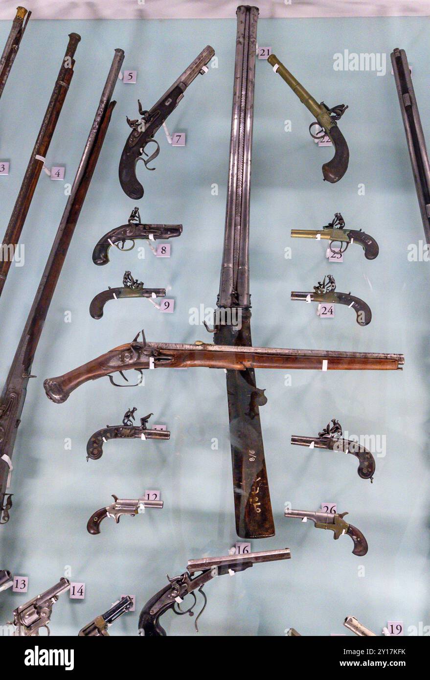 Armes à feu antiques pour les combats de guerre à l'intérieur de l'image est prise à Udaipur rajasthan inde. Banque D'Images