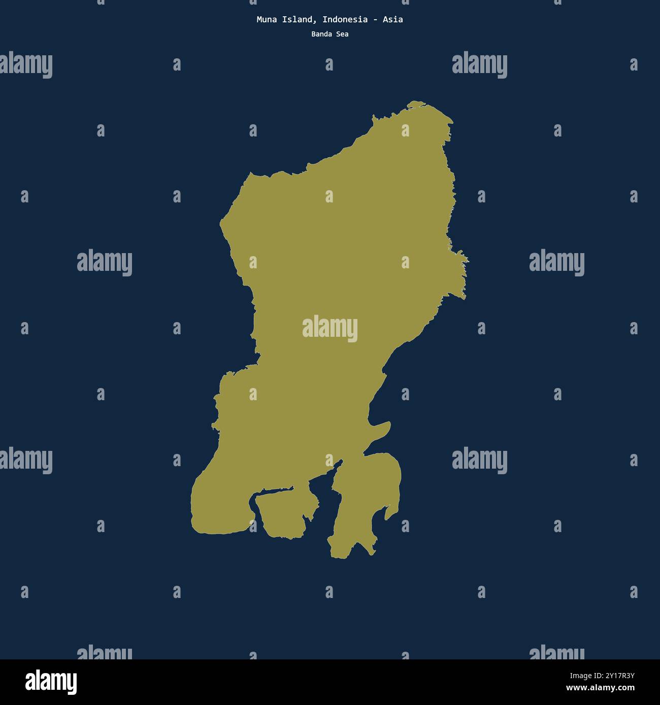 Forme de l'île de Muna dans la mer de Banda, appartenant à l'Indonésie Banque D'Images