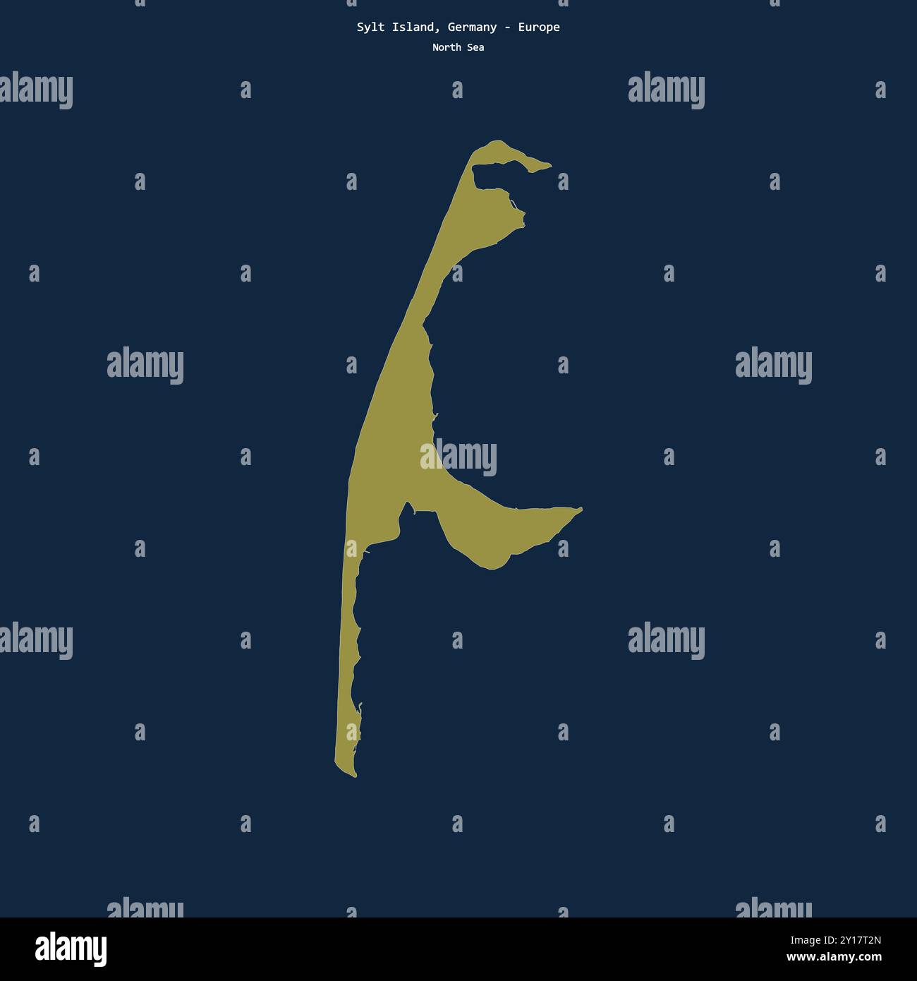 Forme de l'île de Sylt dans la mer du Nord, appartenant à l'Allemagne Banque D'Images