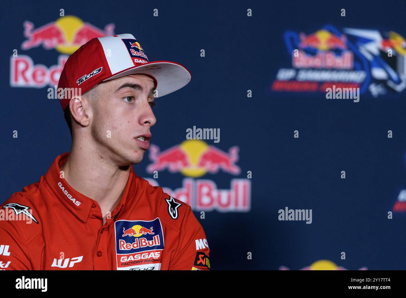 Misano Adriatico, Italie. 5 septembre 2024. Pedro ACOSTA (SPA) - Red Bull GASGAS Tech3 répond à une question posée lors de la conférence de presse de jeudi du MotoGP Gran Premio Red Bull di San Marino 2024, 13ème manche du Championnat du monde MotoGP 2024. Crédit : Riccardo Righetti/Alamy Live News Banque D'Images