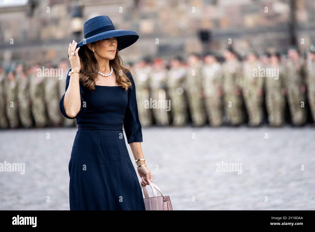 Copenhague, Danemark. 05th Sep, 2024. La reine Marie au défilé le jour du drapeau pour les danois déployés sur la place du château de Christiansborg à Copenhague, le jeudi 5 septembre 2024. (Photo : IDA Marie Odgaard/Ritzau Scanpix) crédit : Ritzau/Alamy Live News Banque D'Images