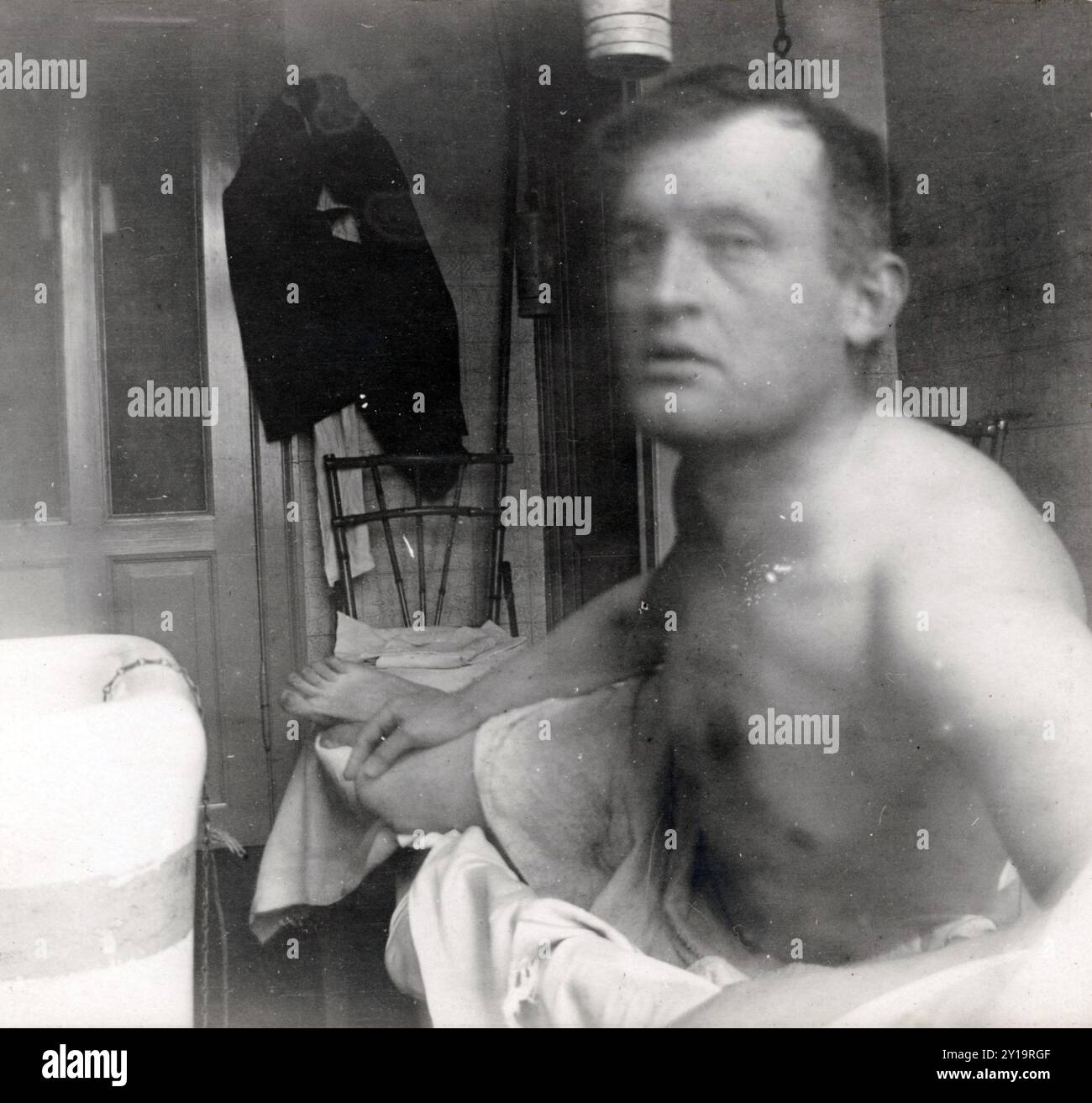Autoportrait 'à la Marat', 1908, photographie d'Edvard Munch Banque D'Images