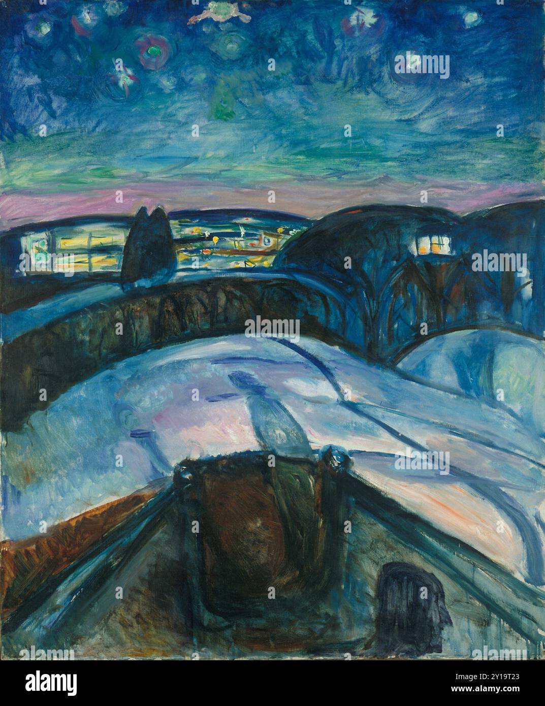 Nuit étoilée, 1922, tableau d'Edvard Munch Banque D'Images