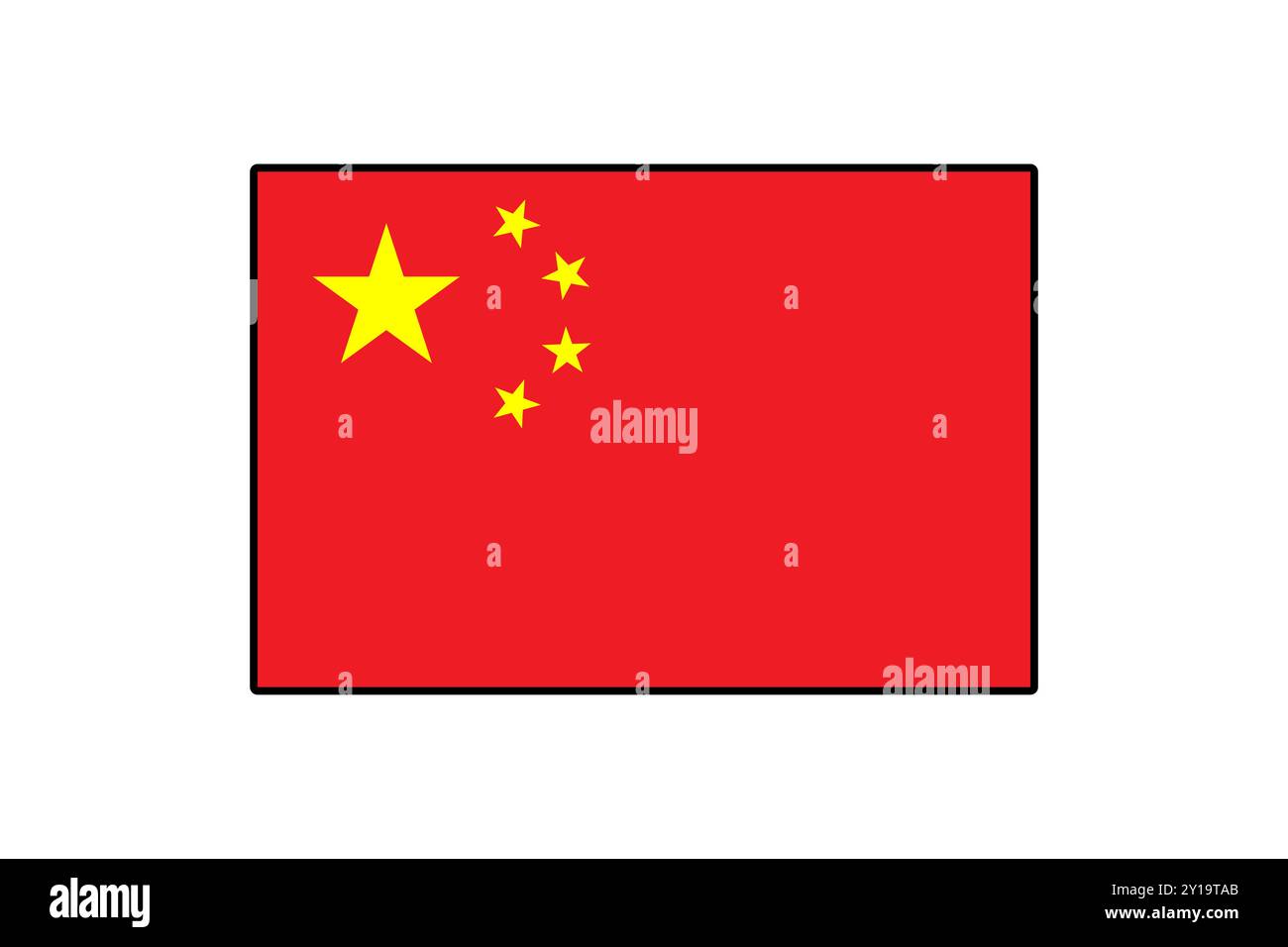 Ce graphique représente le drapeau national de la Chine, affichant bien en évidence un fond rouge avec cinq étoiles jaunes, représentant l'unité de la nation chinoise sous le Parti communiste. Illustration de Vecteur